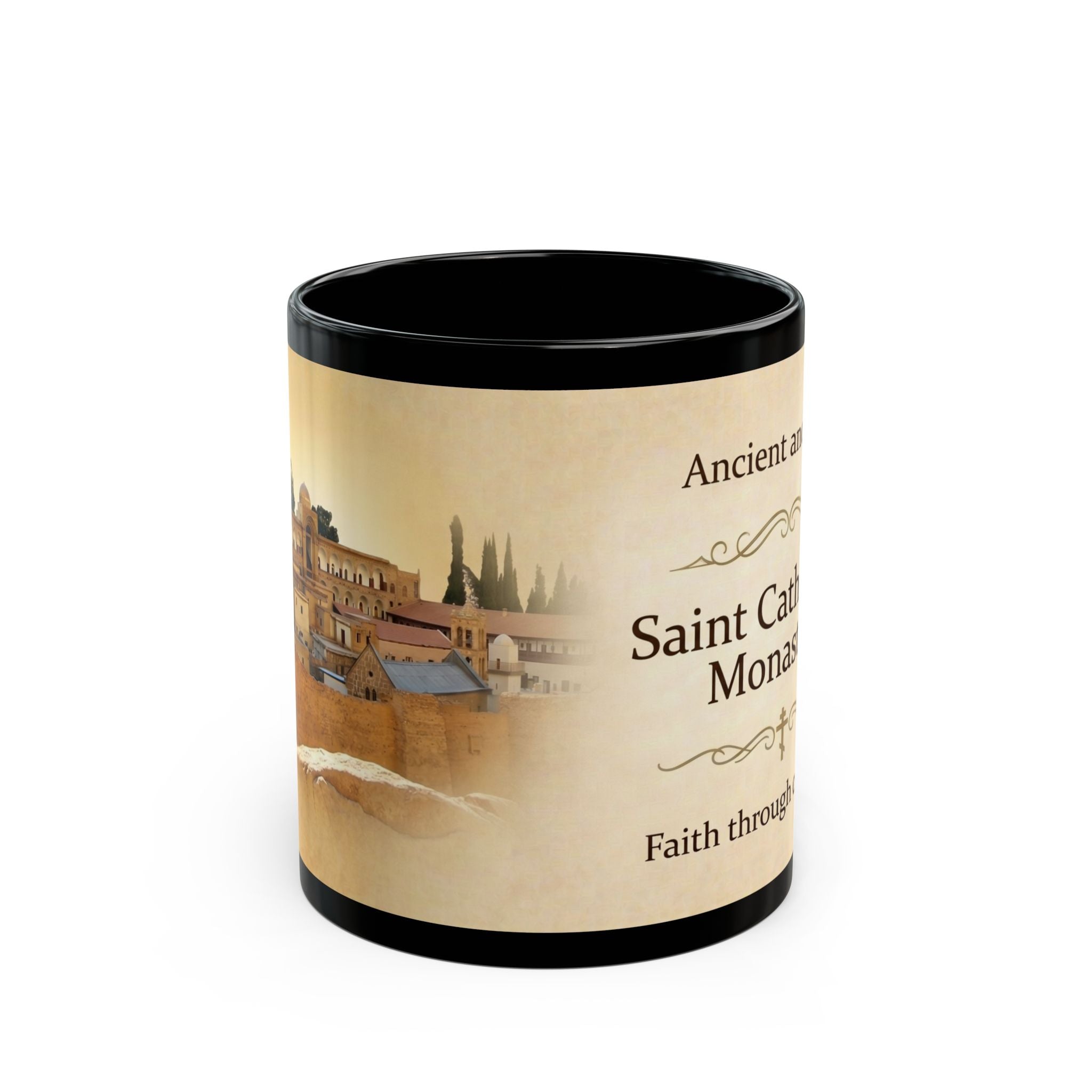 Saint Catherine's Monastery Orthodox Christian Black Coffee Mug — Orthodox Christian Mug