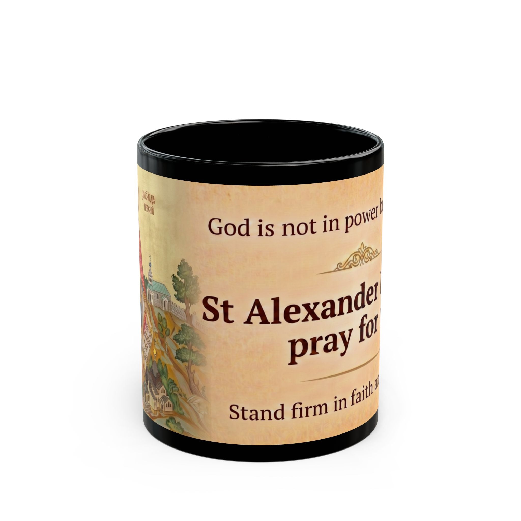 Saint Alexander Nevsky Orthodox Christian Black Coffee Mug — Orthodox Christian Mug