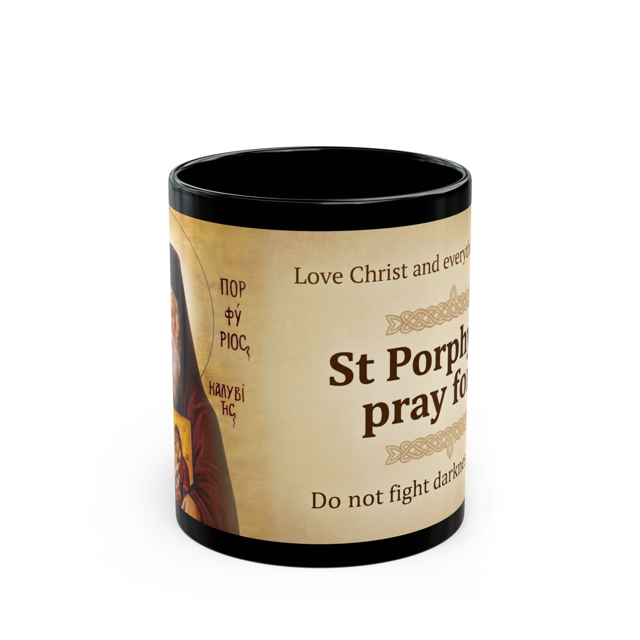 Saint Porphyrios of Kavsokalyvia Orthodox Christian Black Coffee Mug — Orthodox Christian Mug