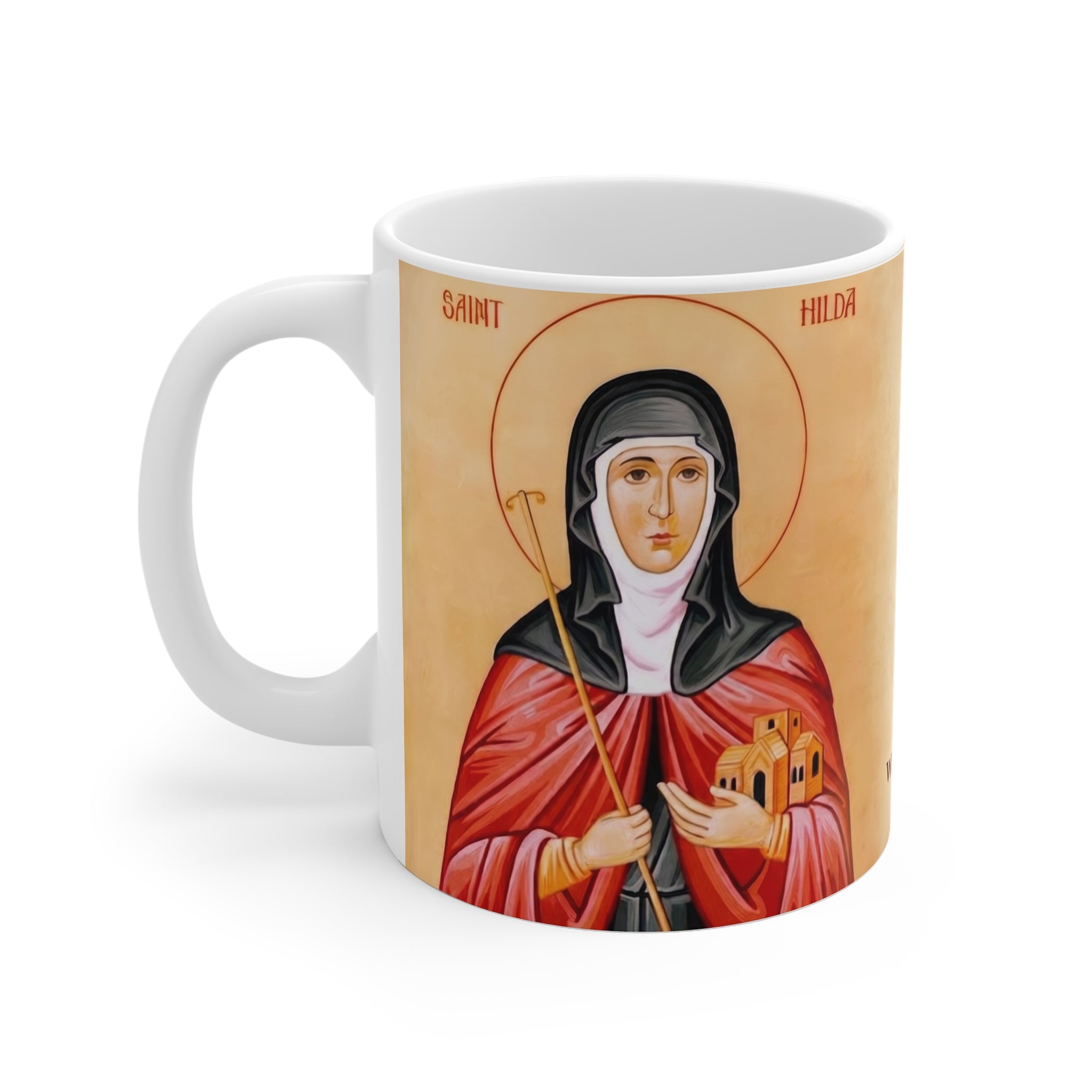 Saint Hilda of Whitby White Coffee Mug