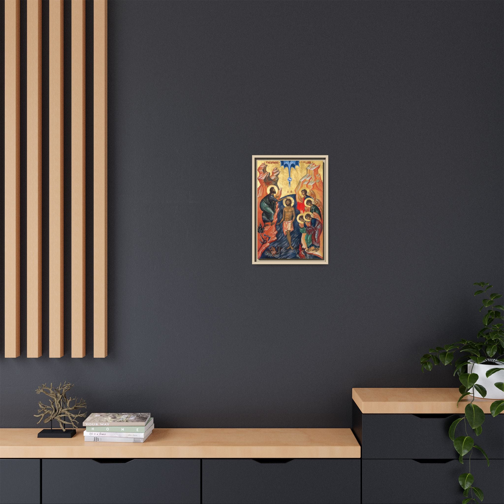Theophany Baptism of Christ Framed Canvas Icon