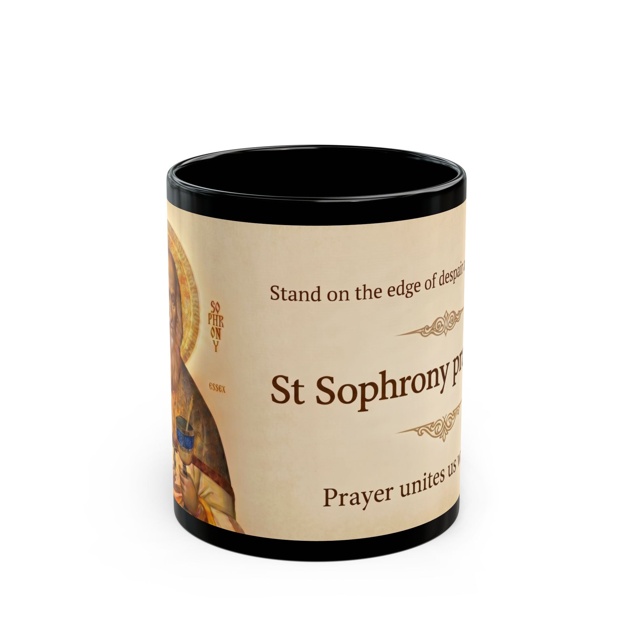 Saint Sophrony of Essex Orthodox Christian Black Coffee Mug — Orthodox Christian Mug