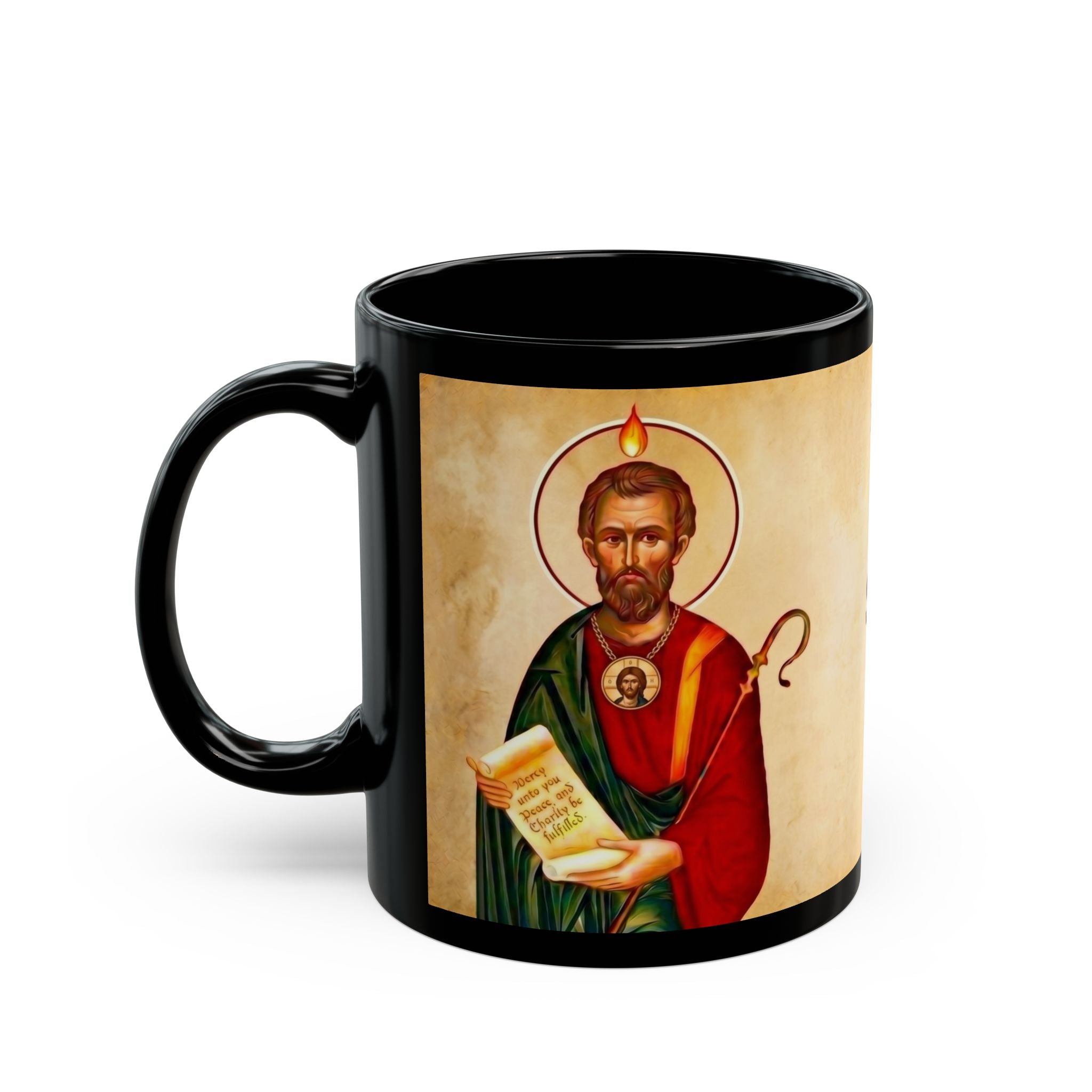 Saint Jude Thaddeus the Apostle Orthodox Christian Black Coffee Mug — Orthodox Christian Gift