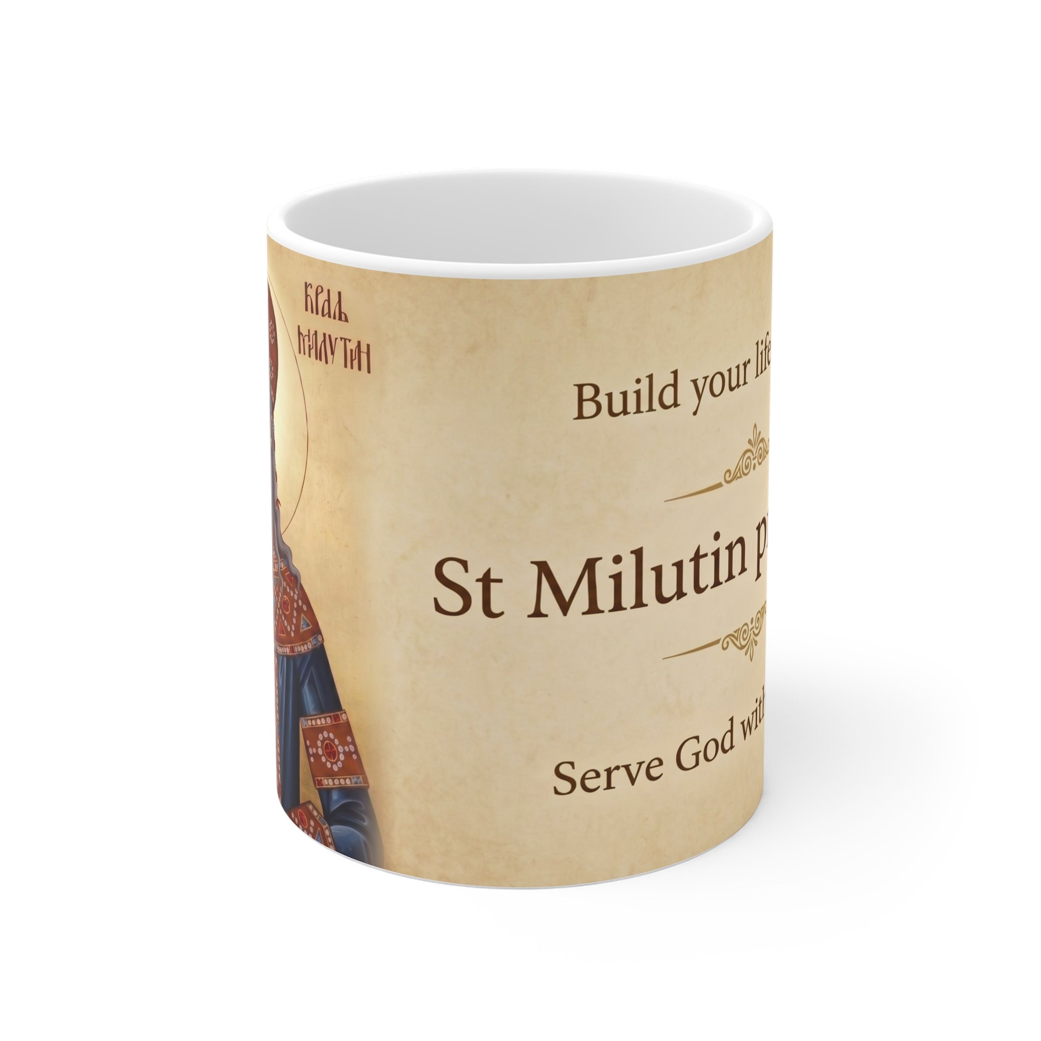 Saint King Milutin Orthodox Christian Coffee Mug — Orthodox Mug Gift