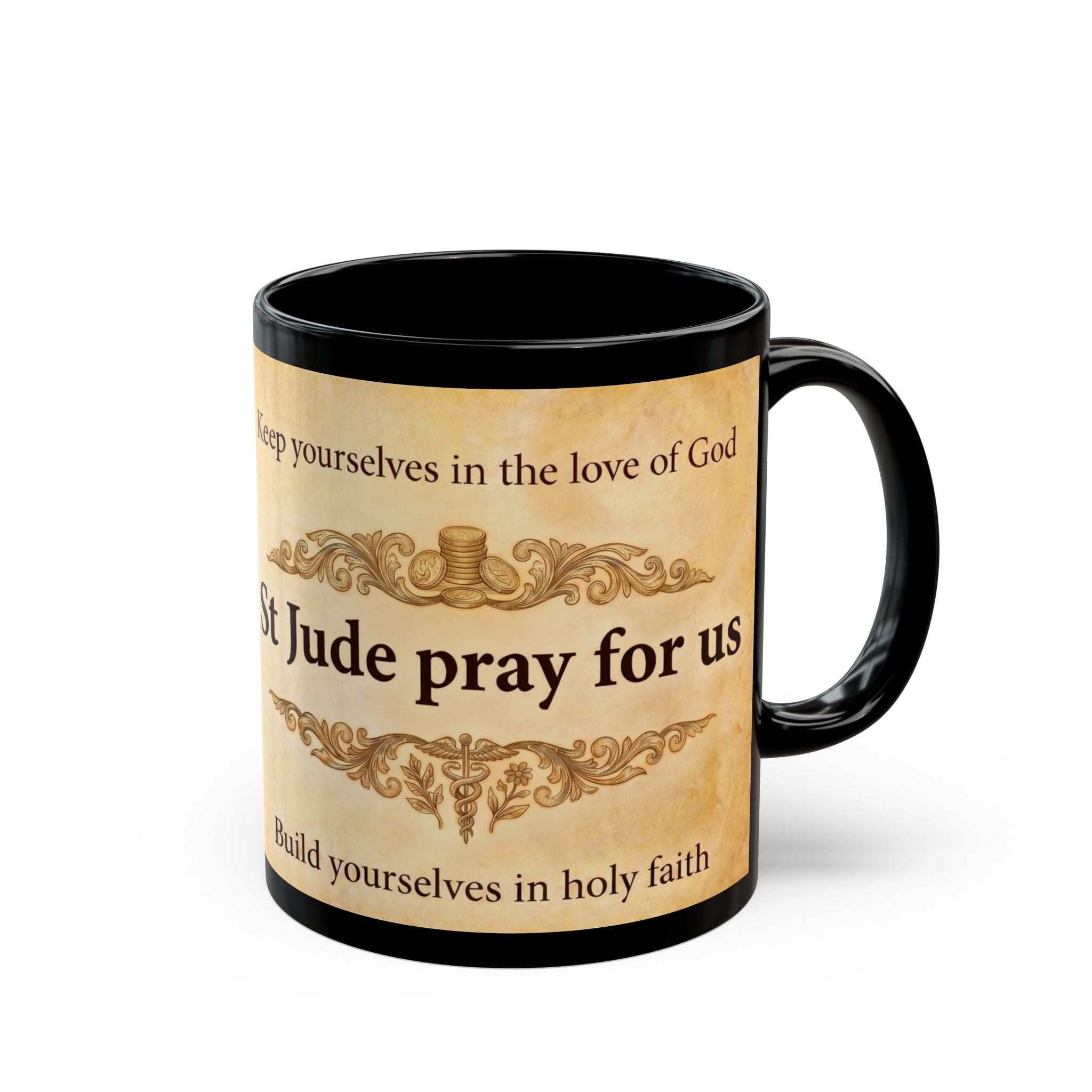 Saint Jude Thaddeus the Apostle Orthodox Christian Black Coffee Mug — Christian Coffee Mug