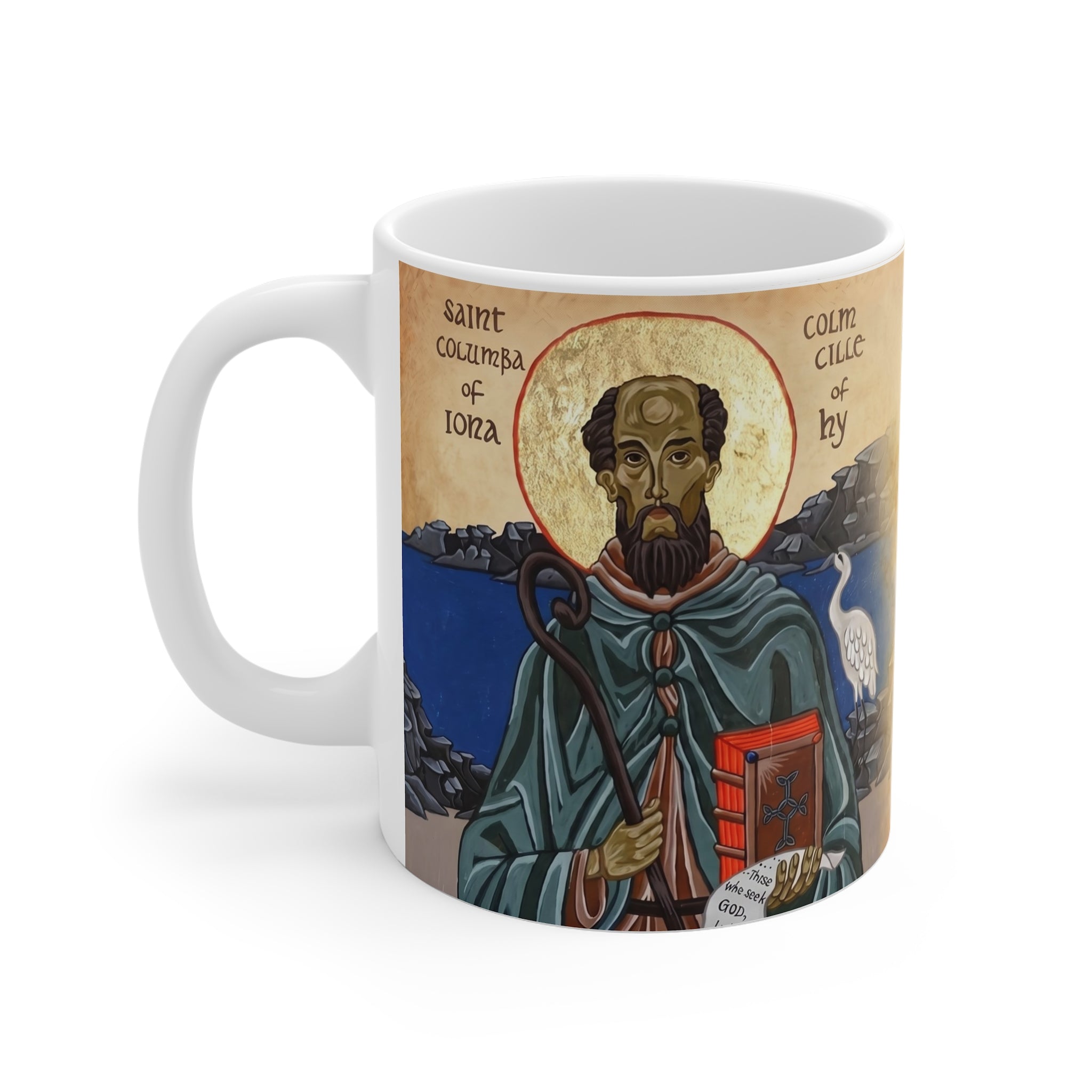 Saint Columba of Iona White Coffee Mug