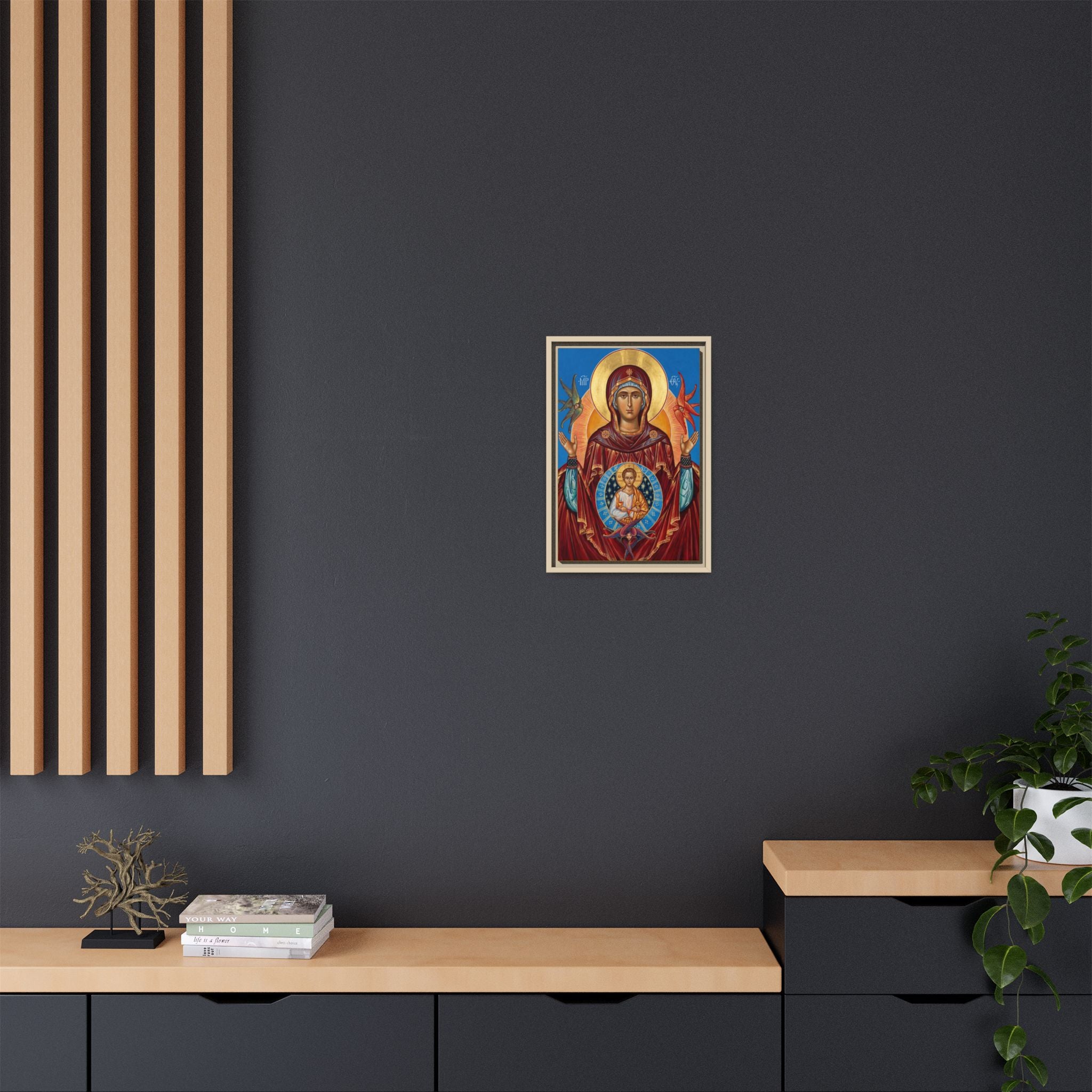 Theotokos Our Lady of the Sign Framed Canvas Icon