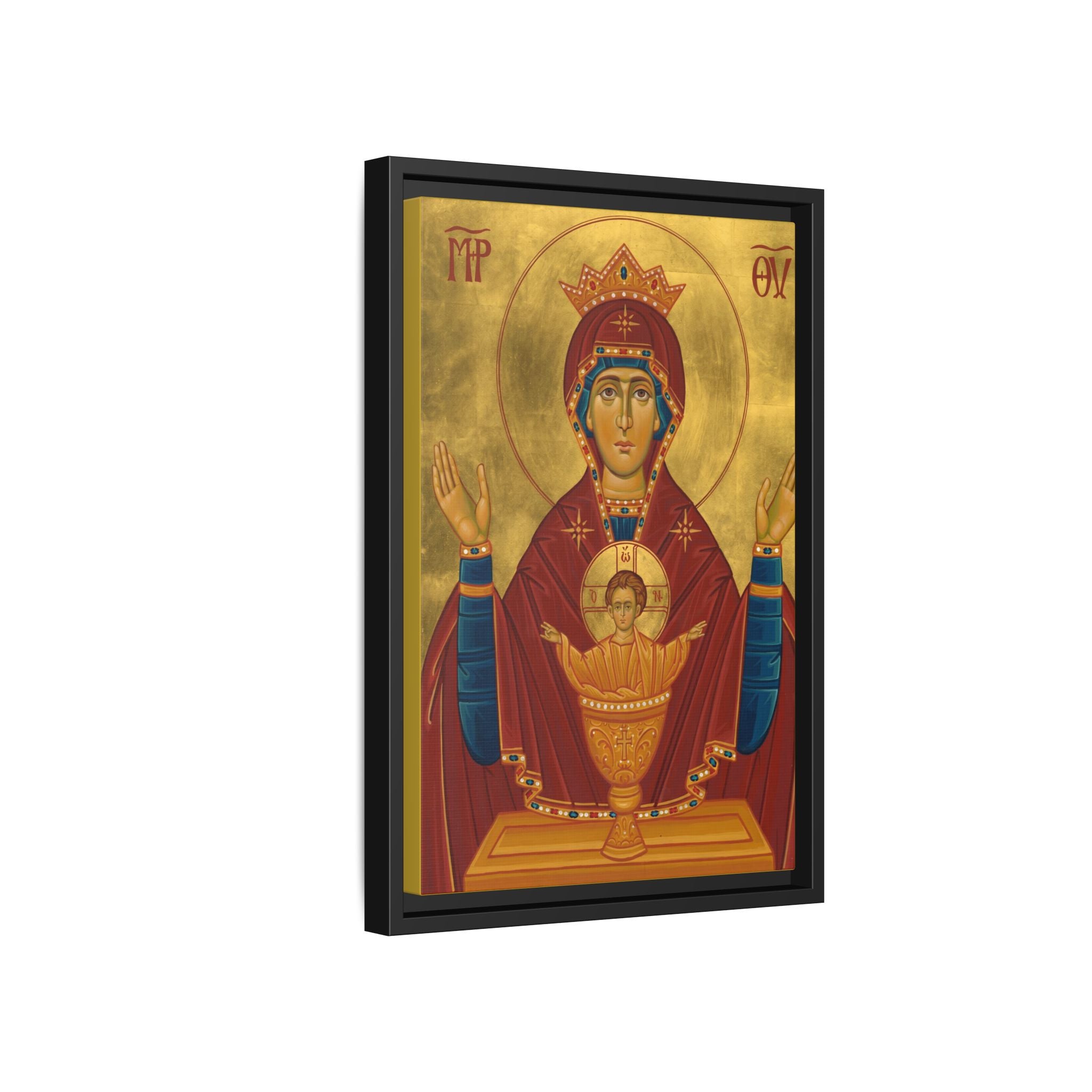 Theotokos Inexhaustible Chalice Framed Canvas Icon