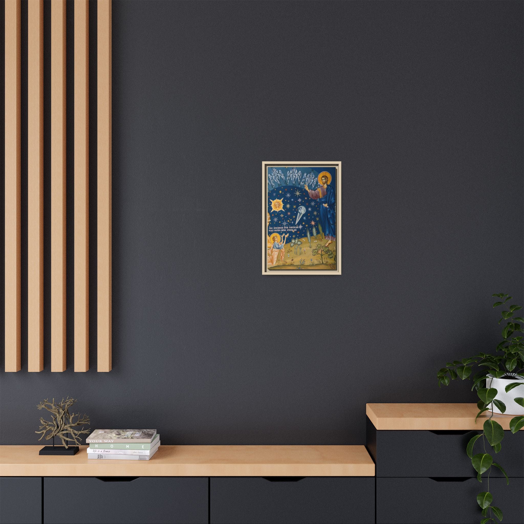 The Hospitality of Abraham Framed Canvas Icon