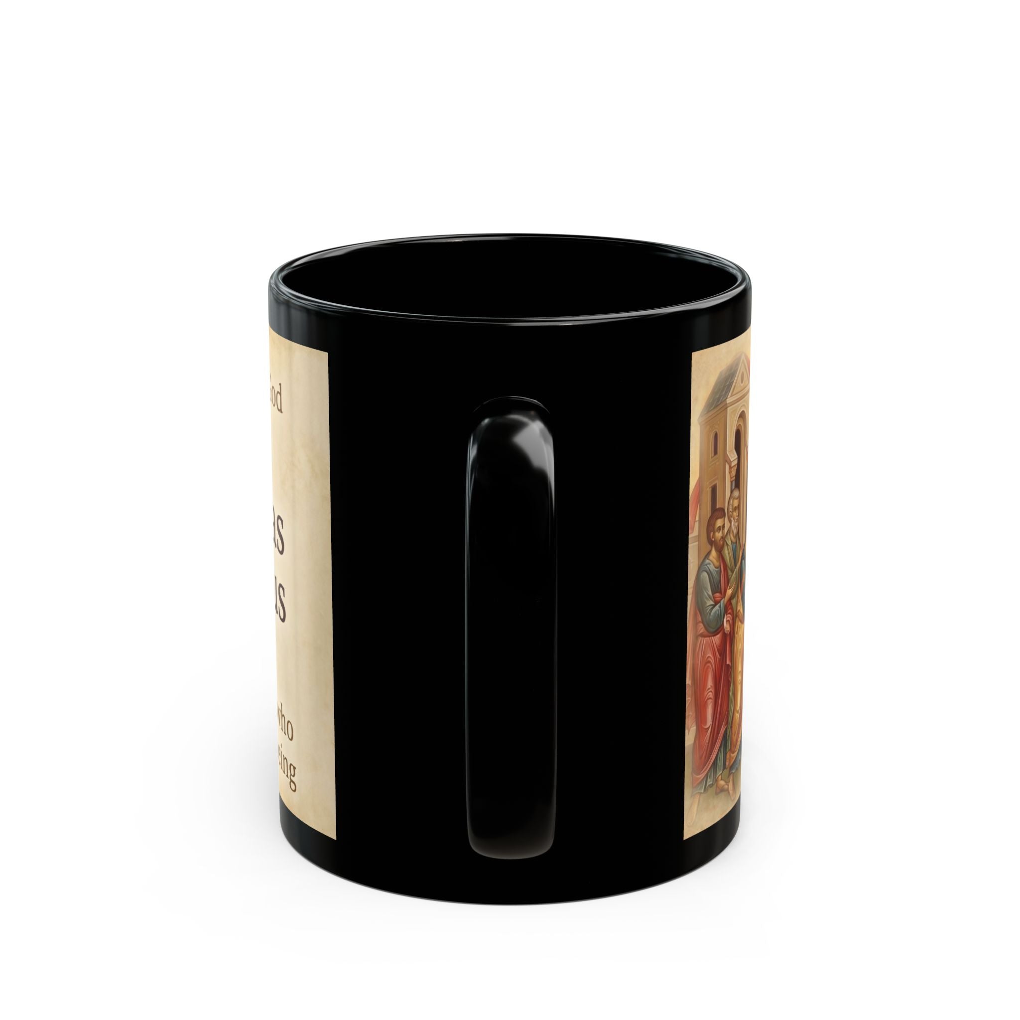 Saint Thomas the Apostle Orthodox Christian Black Coffee Mug — Orthodox Faith Gift