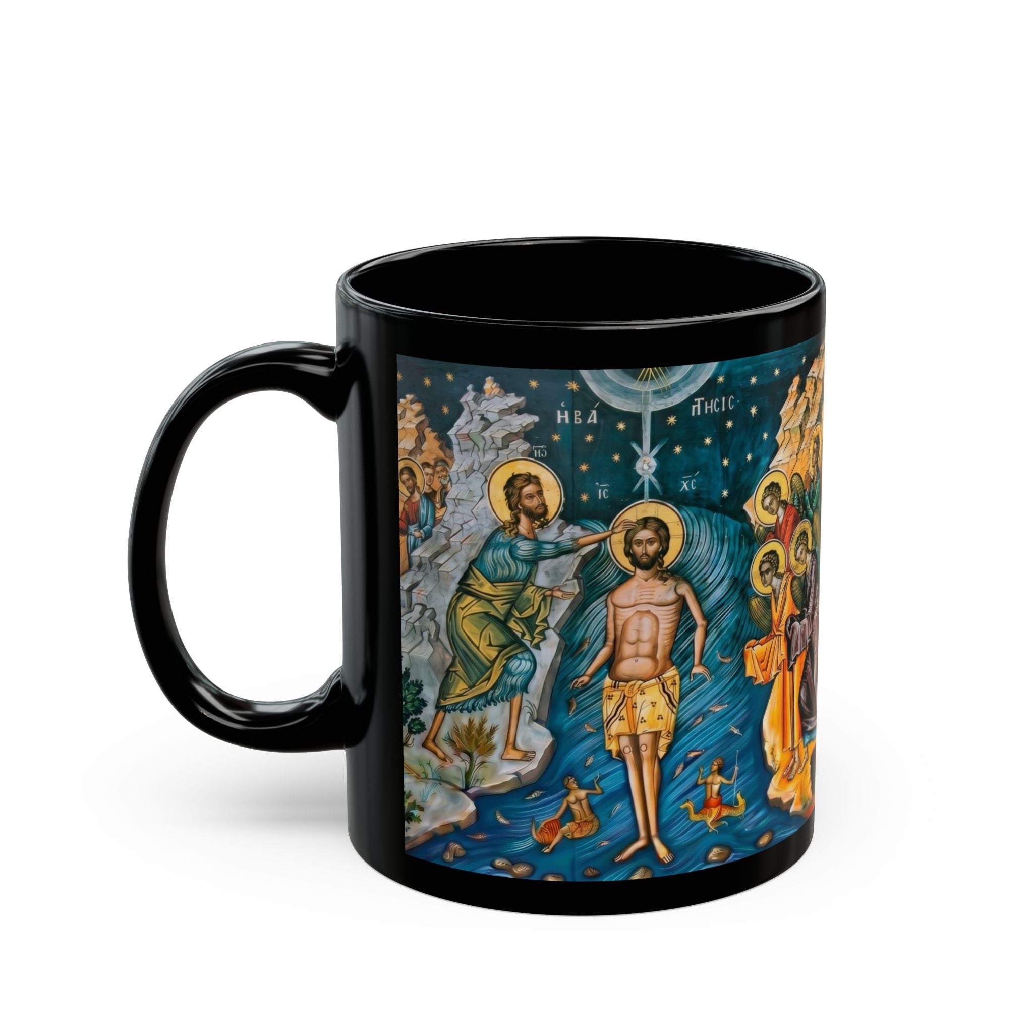 Holy Theophany Orthodox Christian Black Coffee Mug — Orthodox Christian Gift