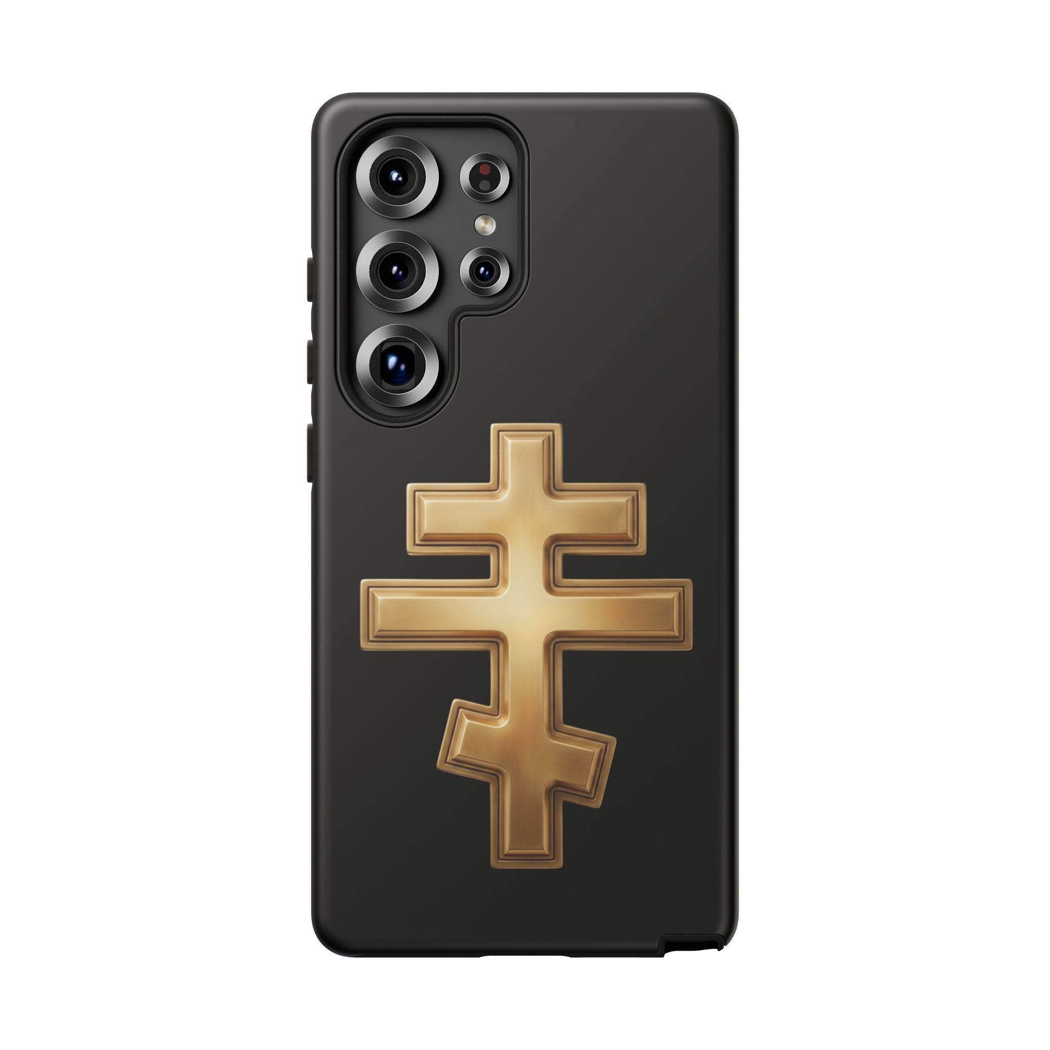Classic gold classic Orthodox cross design on a matte phone case — additional view 3