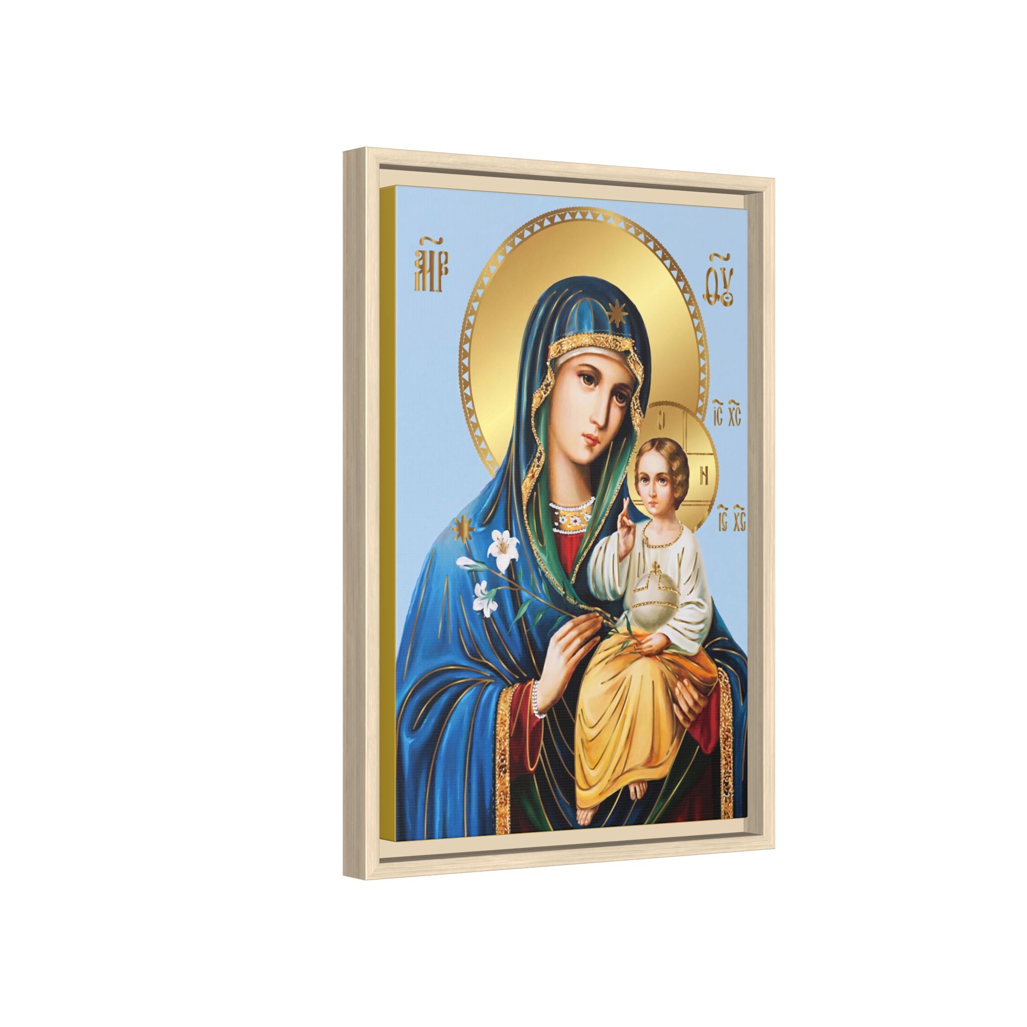 Theotokos Eternal Bloom Framed Canvas Icon