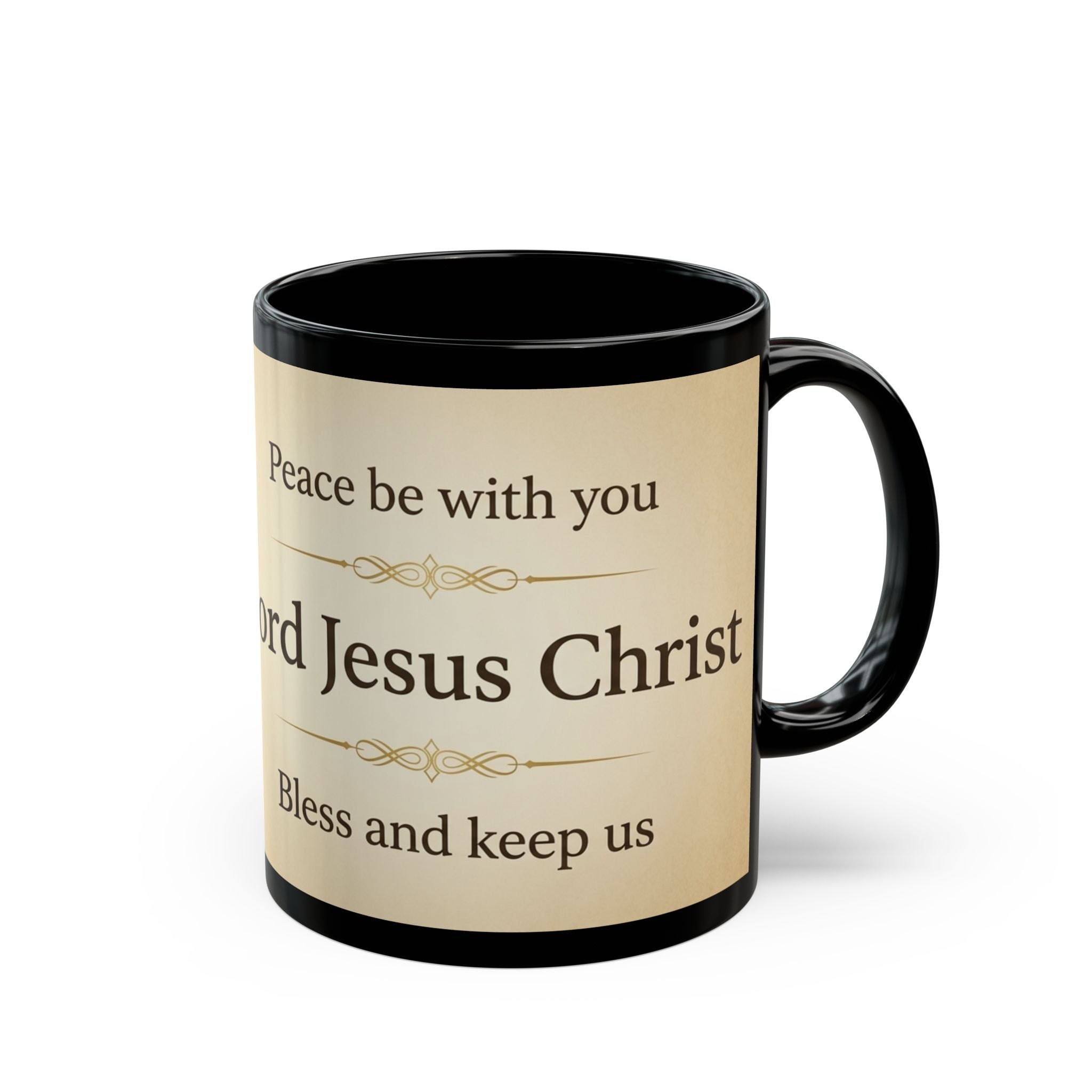 Lord Jesus Christ Blessing Orthodox Christian Black Coffee Mug — Christian Coffee Mug