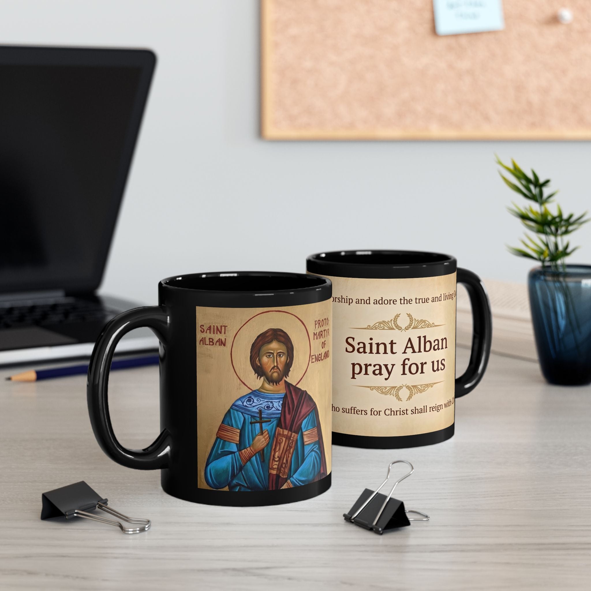 Saint Alban the Protomartyr of Britain Black Coffee Mug