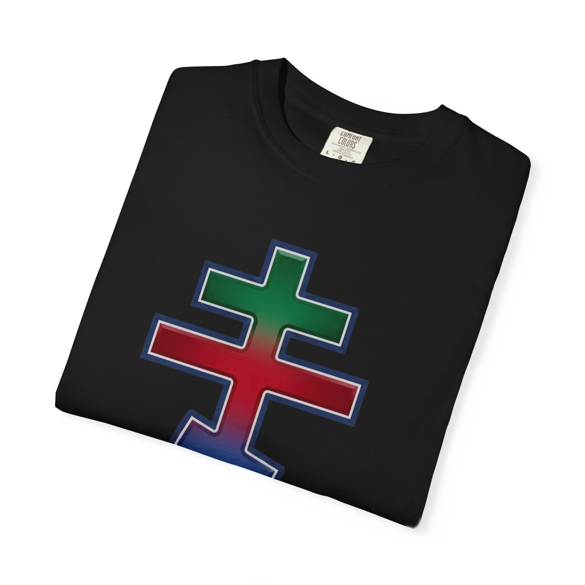 Eritrean Orthodox Cross design on a heavyweight garment-dyed t-shirt