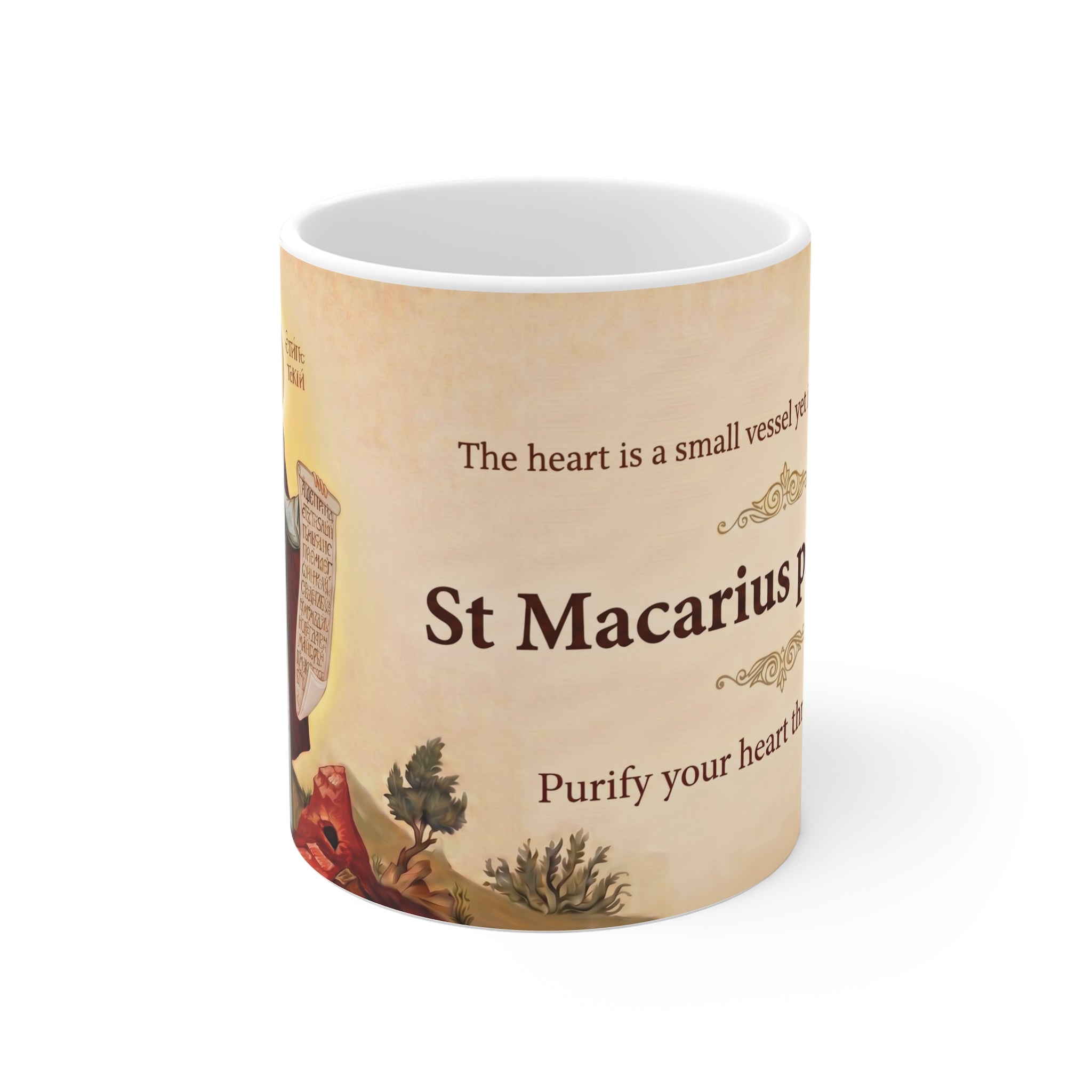 Saint Macarius of Egypt Orthodox Christian Coffee Mug — Orthodox Mug Gift