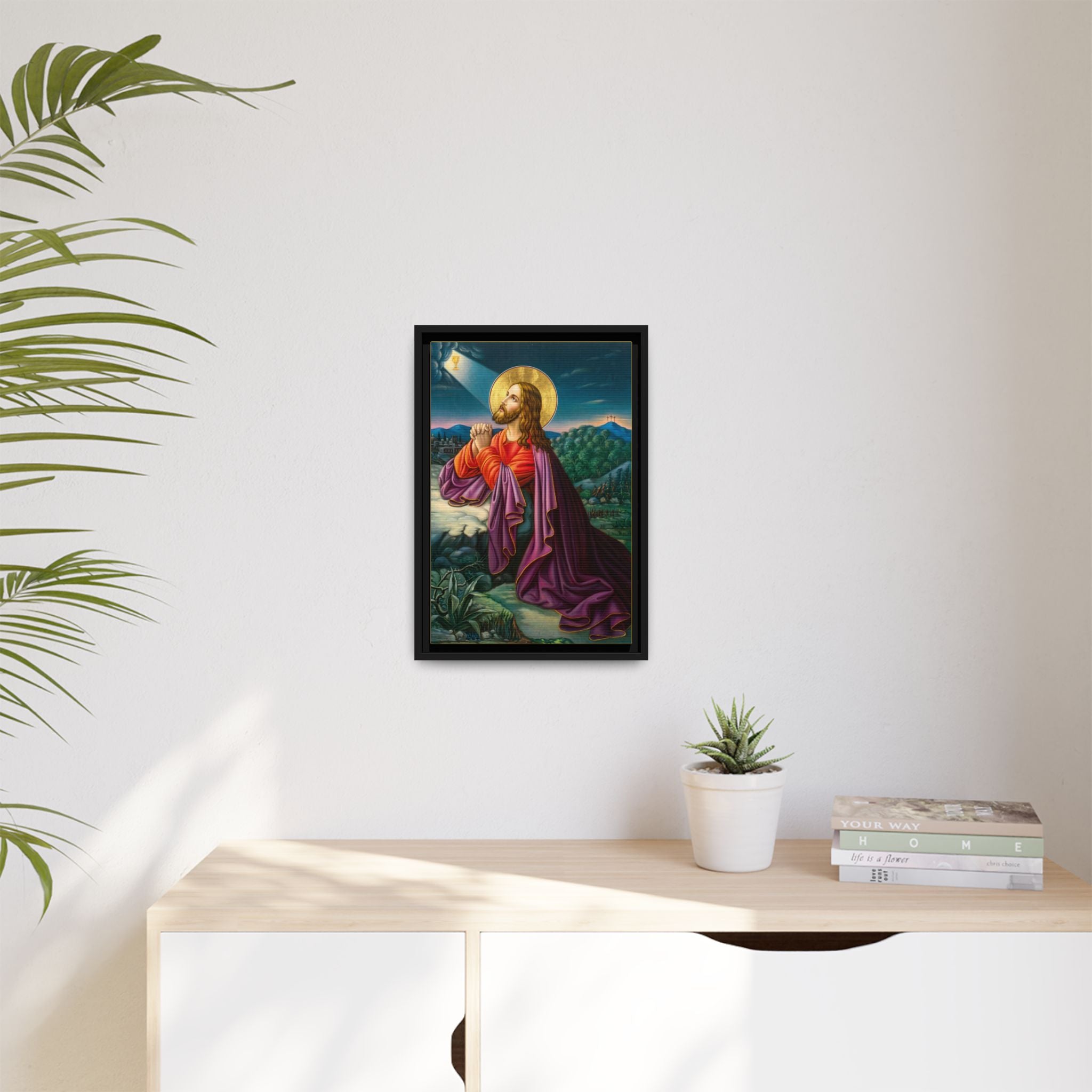 Jesus Christ Prayer Framed Canvas Icon