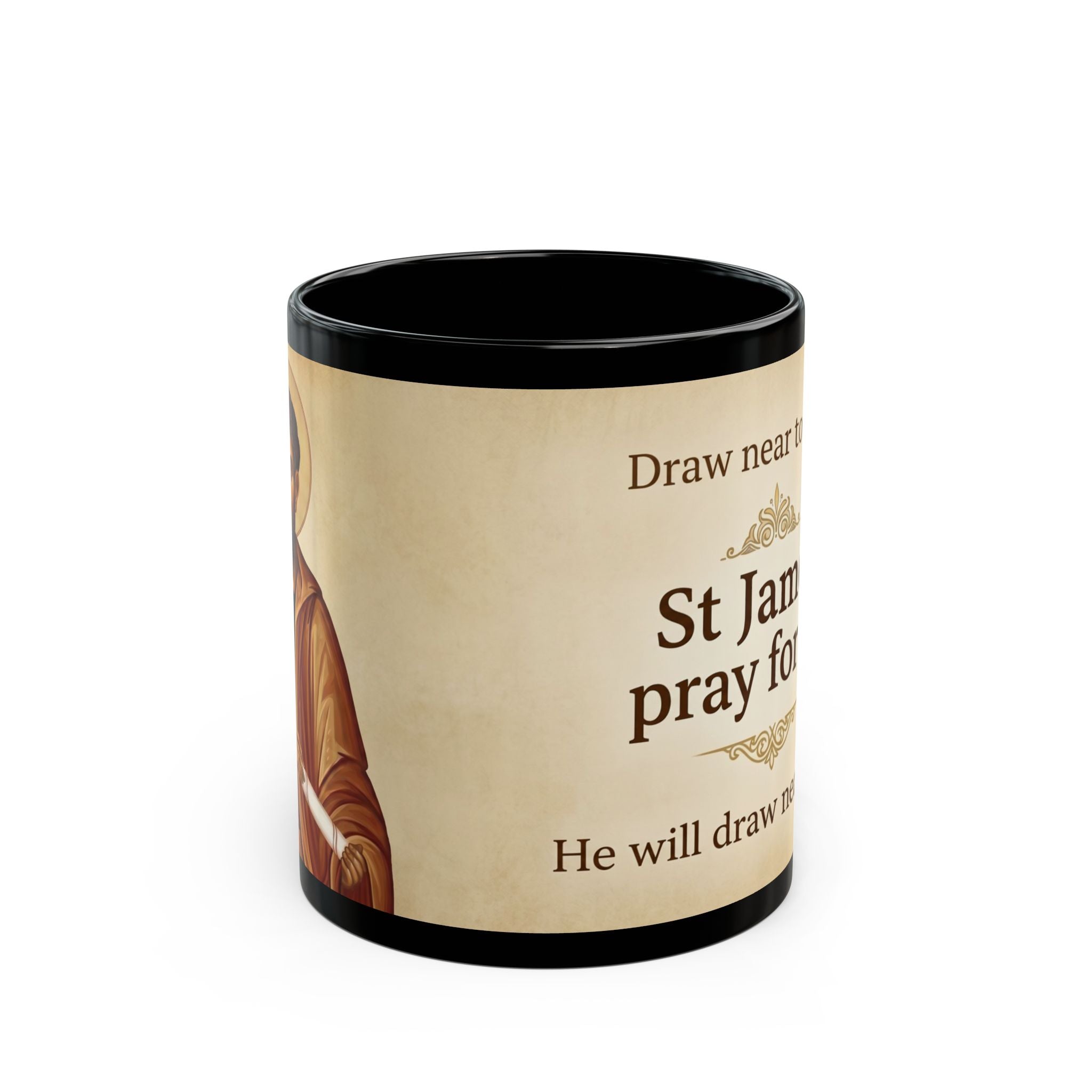 Saint James Son of Alphaeus Orthodox Christian Black Coffee Mug — Orthodox Christian Mug