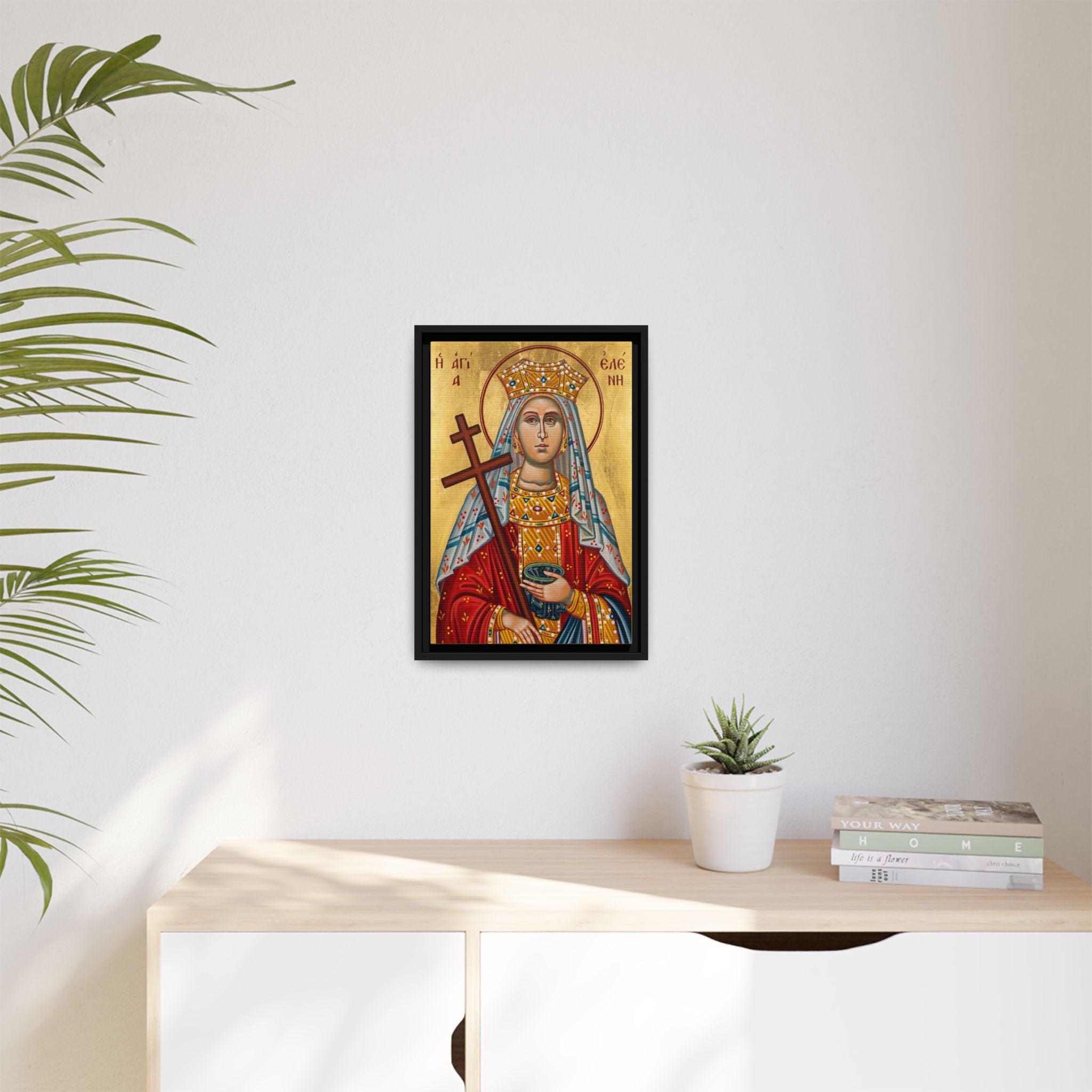 Framed canvas icon of Saint Helen Equal to the Apostles, traditional Orthodox Christian artwork