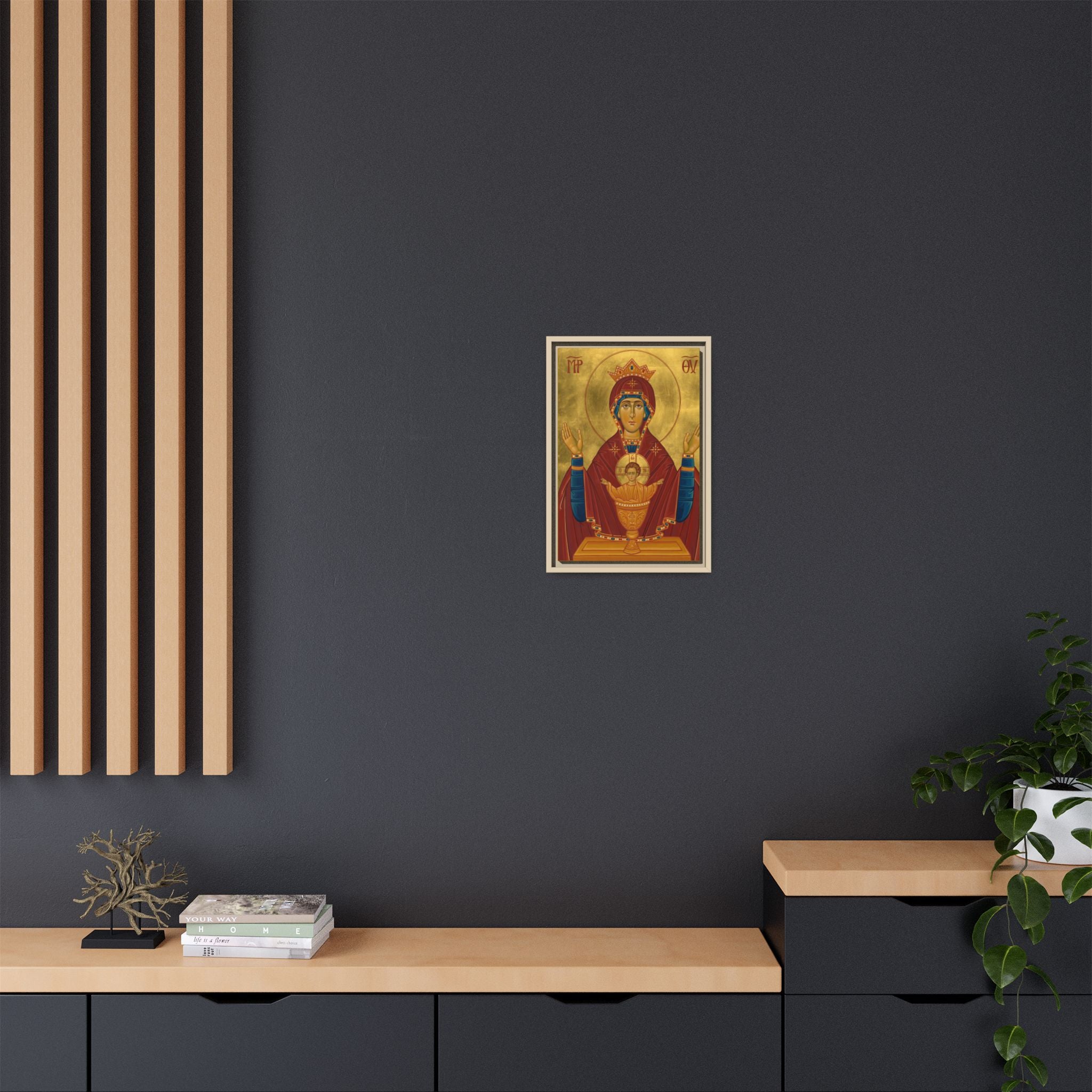 Theotokos Inexhaustible Chalice Framed Canvas Icon