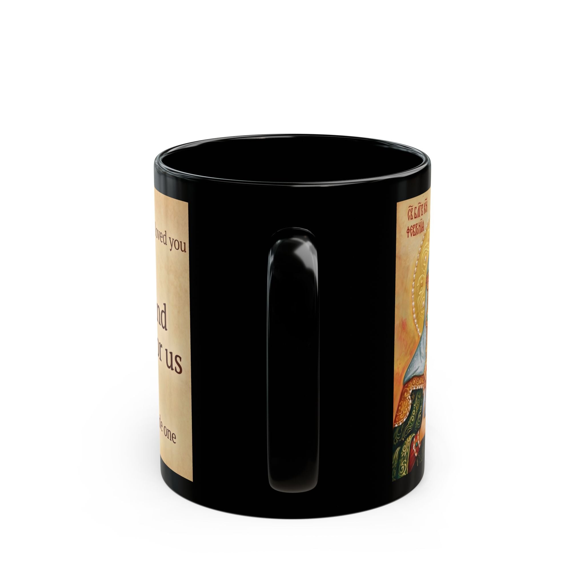 Peter and Fevronia Black Coffee Mug