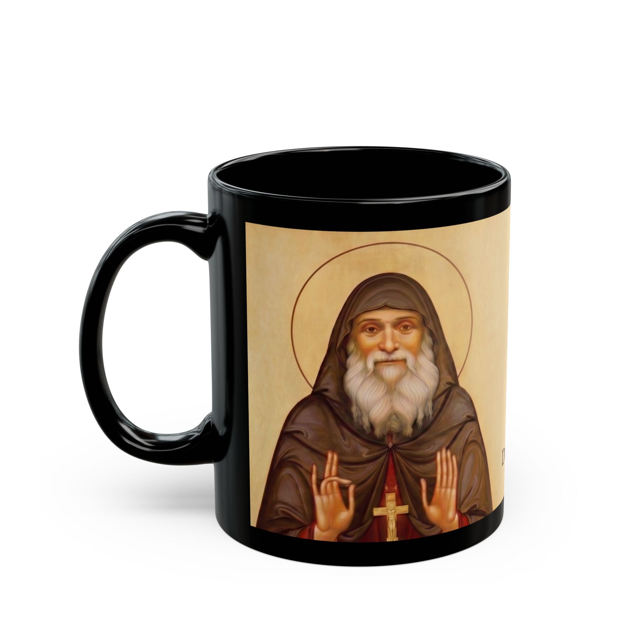 Saint Gabriel of Georgia Orthodox Christian Black Coffee Mug — Orthodox Christian Gift