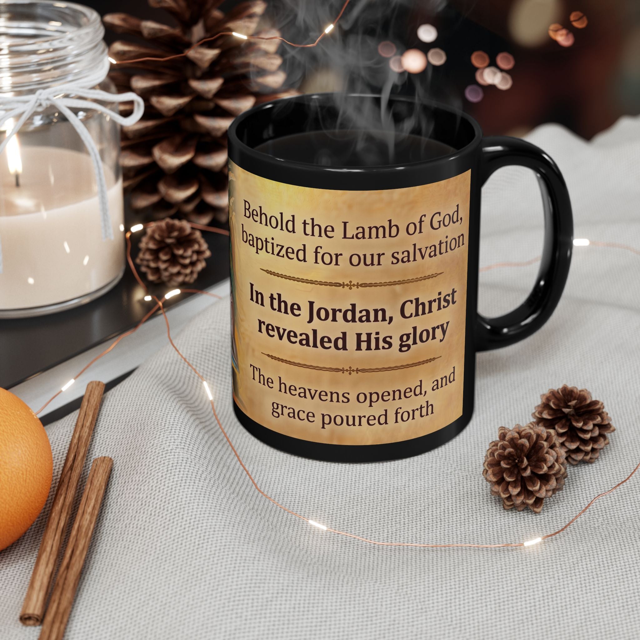 Holy Theophany Orthodox Christian Black Coffee Mug — Orthodox Coffee Mug