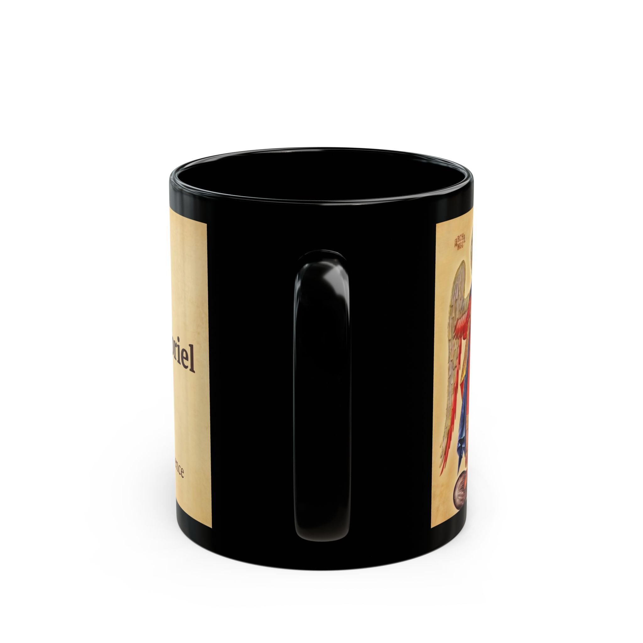 Archangel Gabriel Orthodox Christian Black Coffee Mug — Orthodox Faith Gift