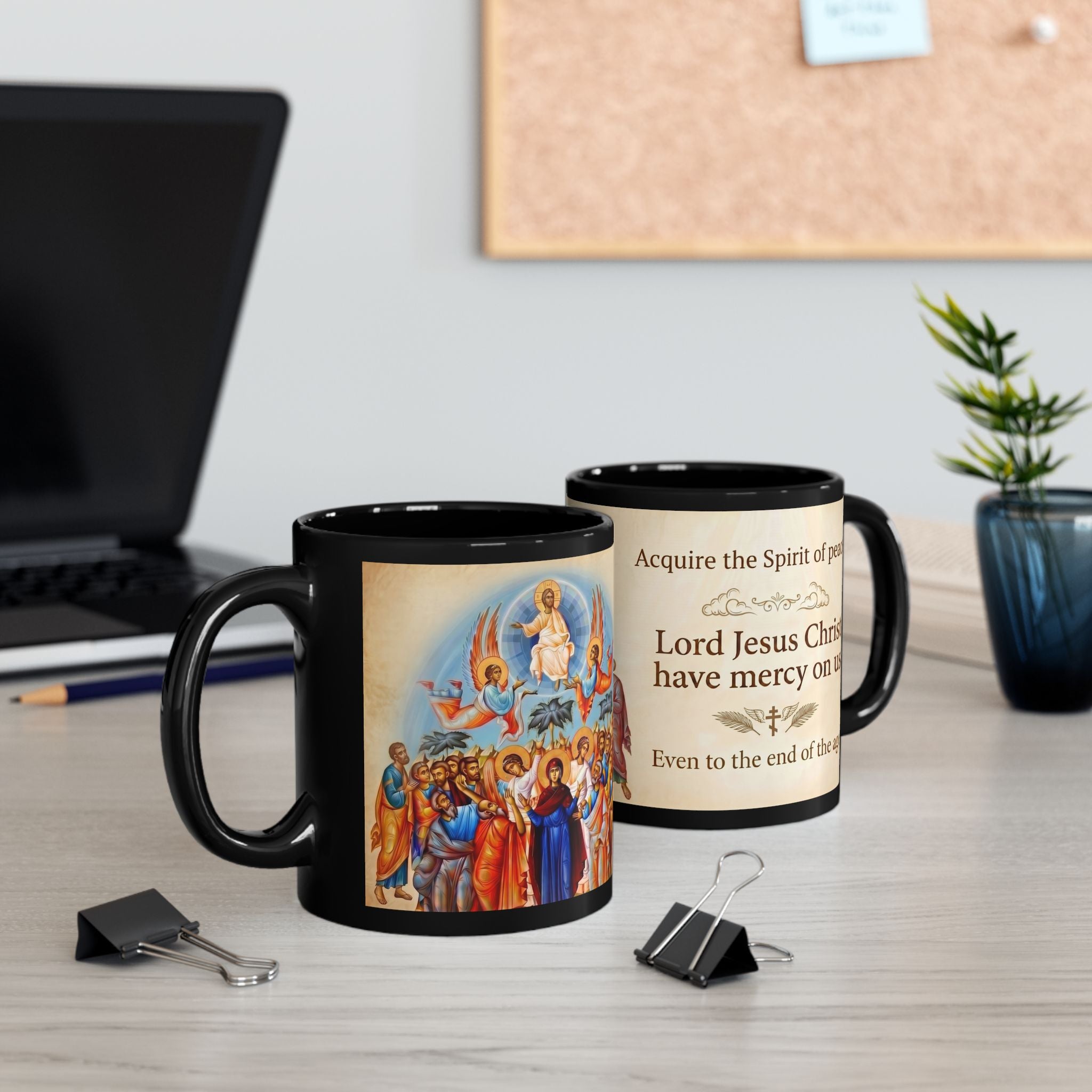 Ascension of Christ Orthodox Christian Black Coffee Mug — Christian Gift Idea