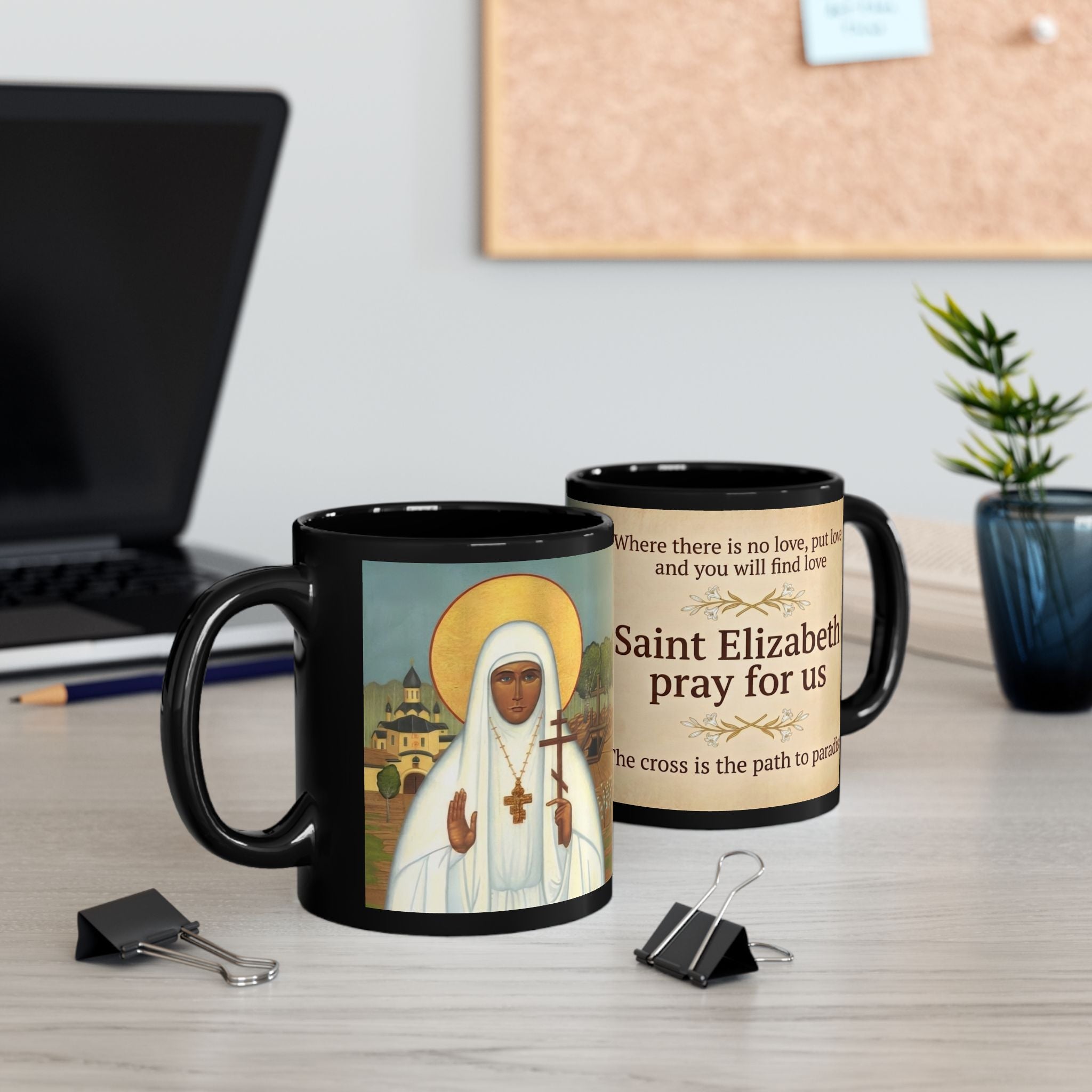 New Martyr Elizabeth Black Coffee Mug