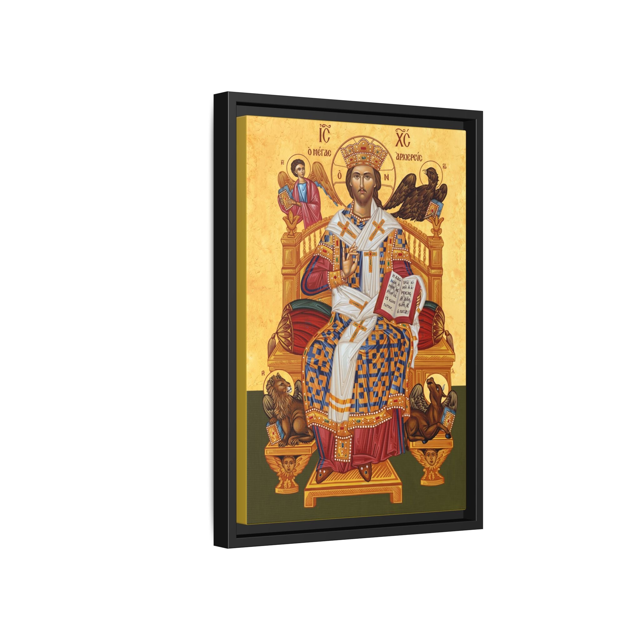 Christ Enthroned the Great High Priest Framed Canvas Icon
