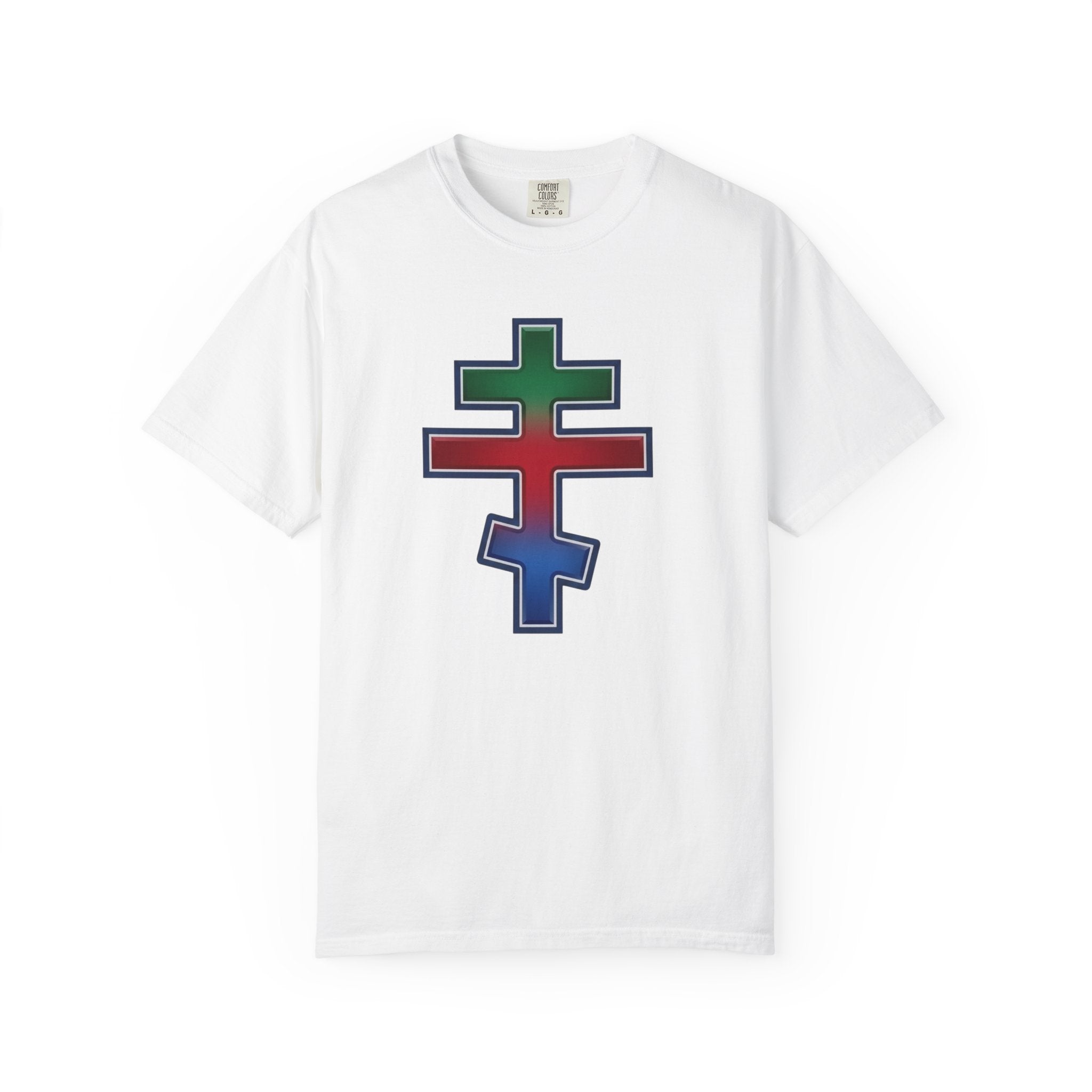 Eritrean Orthodox Cross design on a heavyweight garment-dyed t-shirt