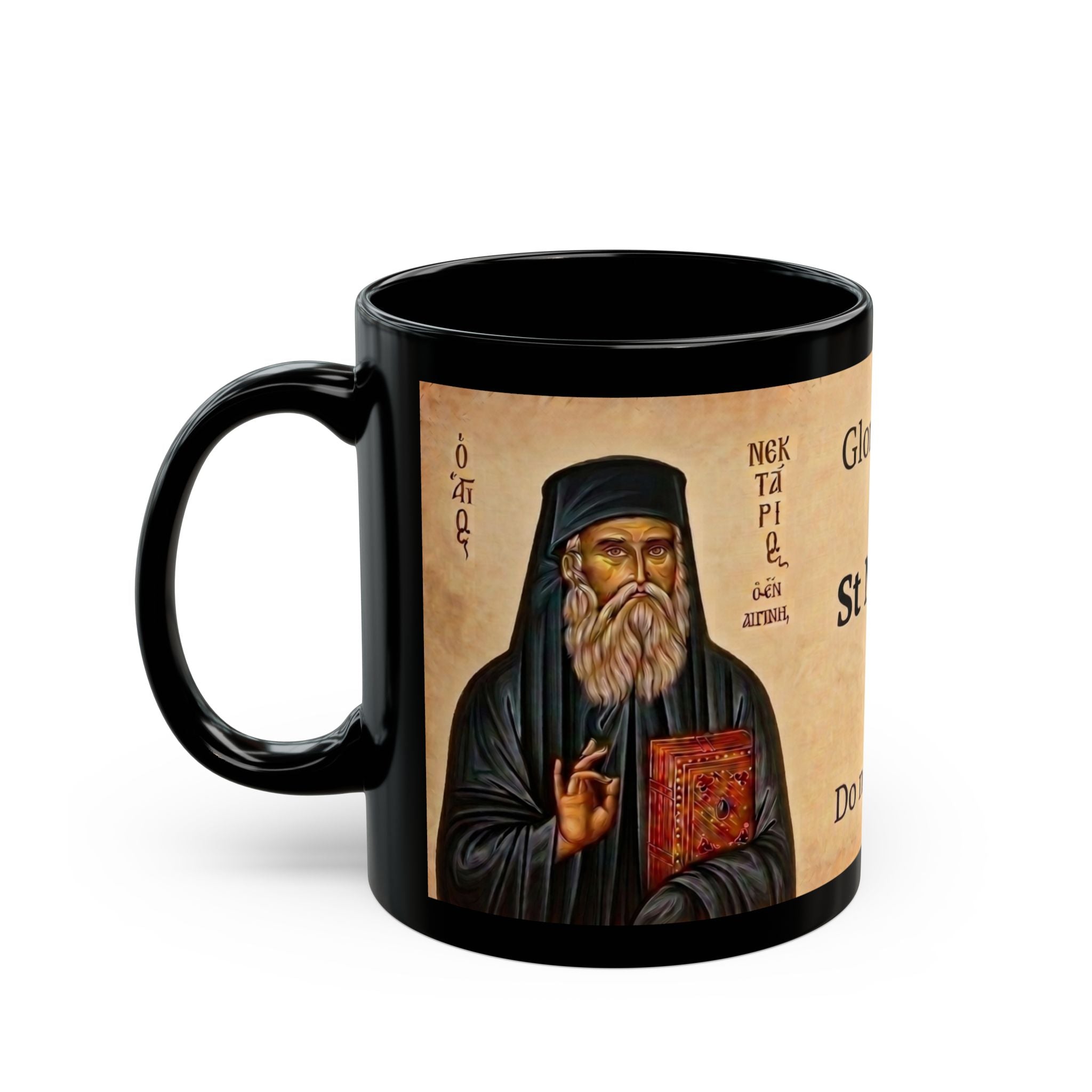 Saint Nektarios of Aegina Orthodox Christian Black Coffee Mug — Orthodox Christian Gift