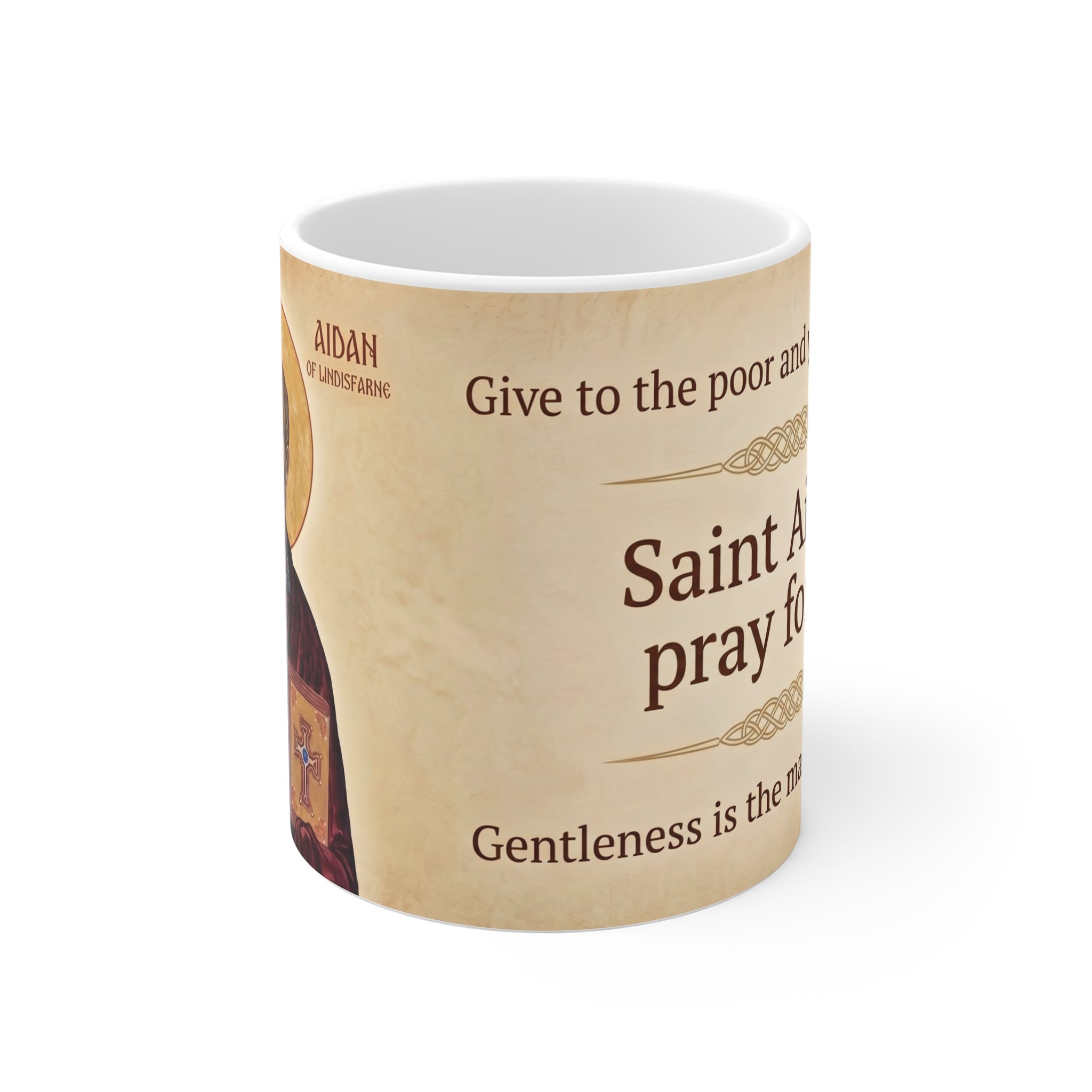 Saint Aidan of Lindisfarne White Coffee Mug