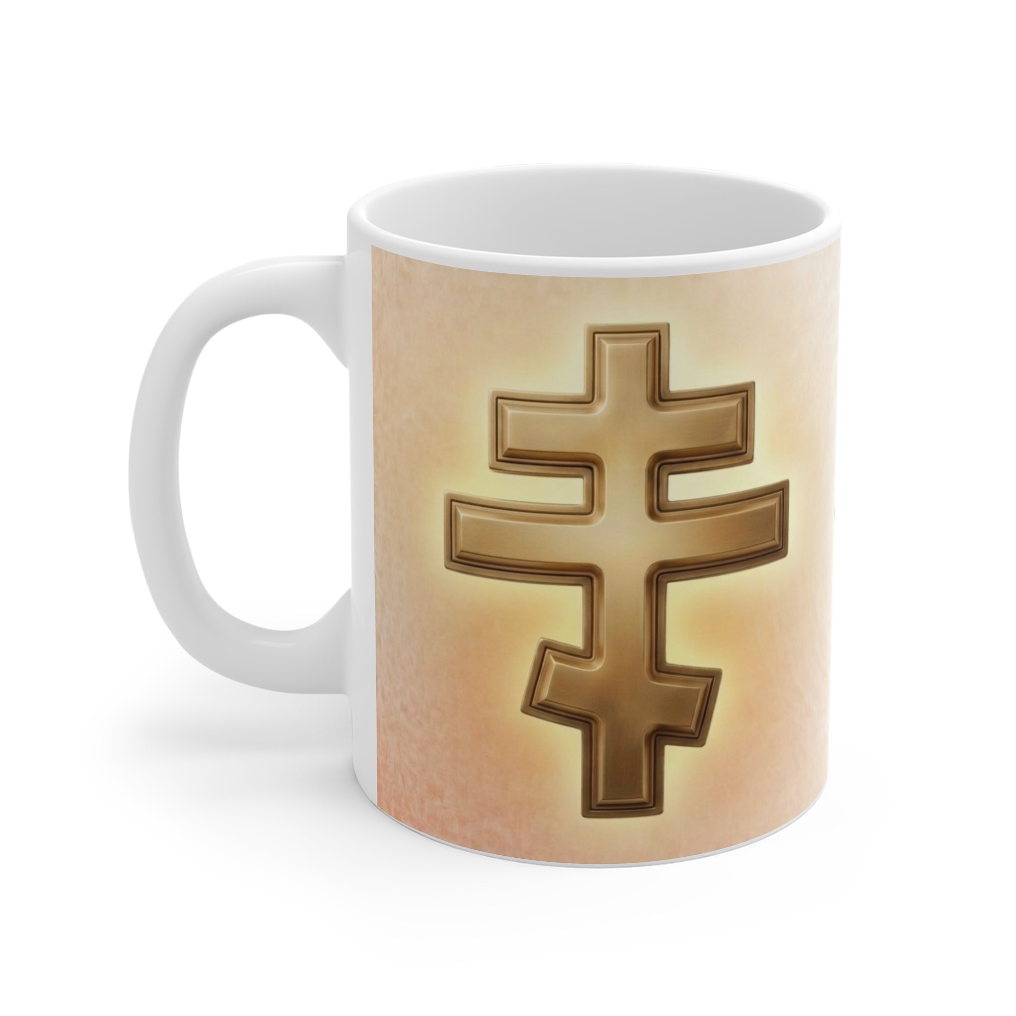 Golden Orthodox Cross Orthodox Christian Coffee Mug — Orthodox Christian Gift