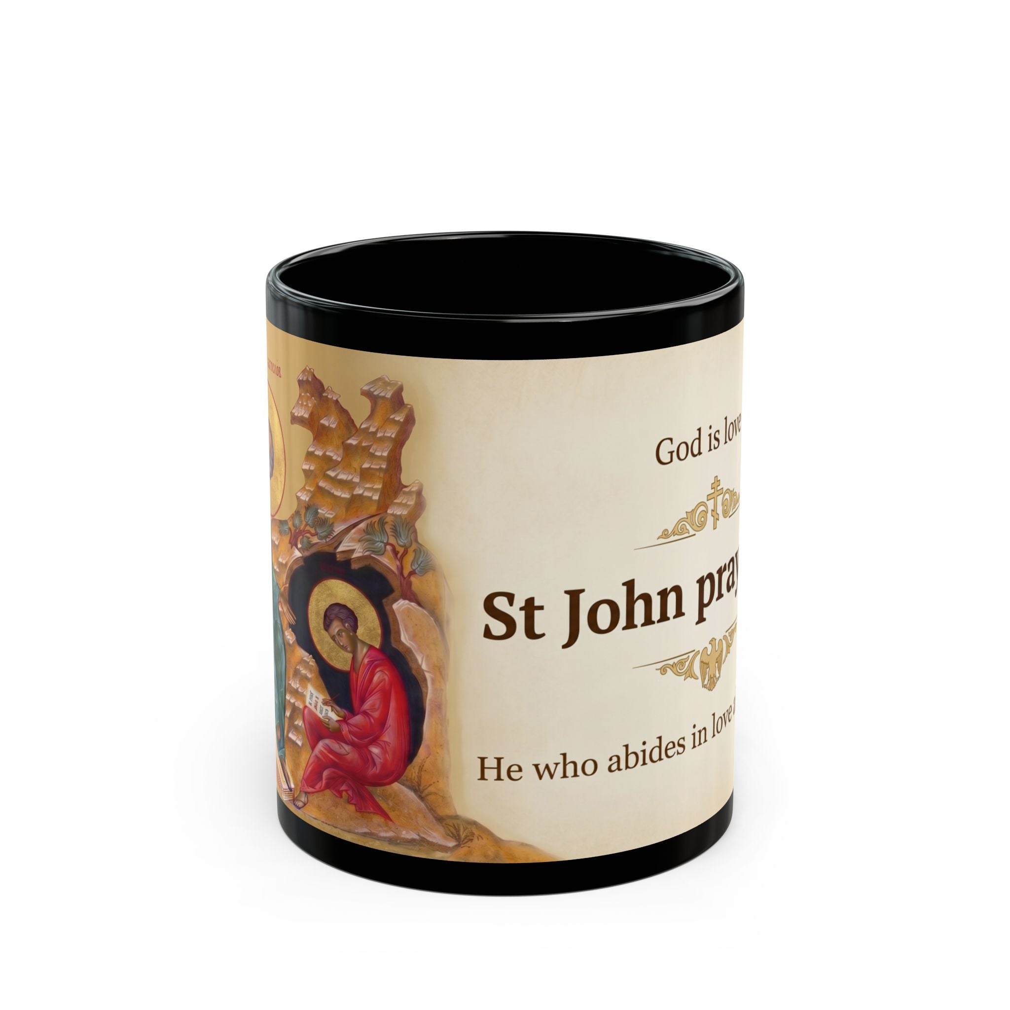 Saint John the Evangelist Orthodox Christian Black Coffee Mug — Orthodox Christian Mug