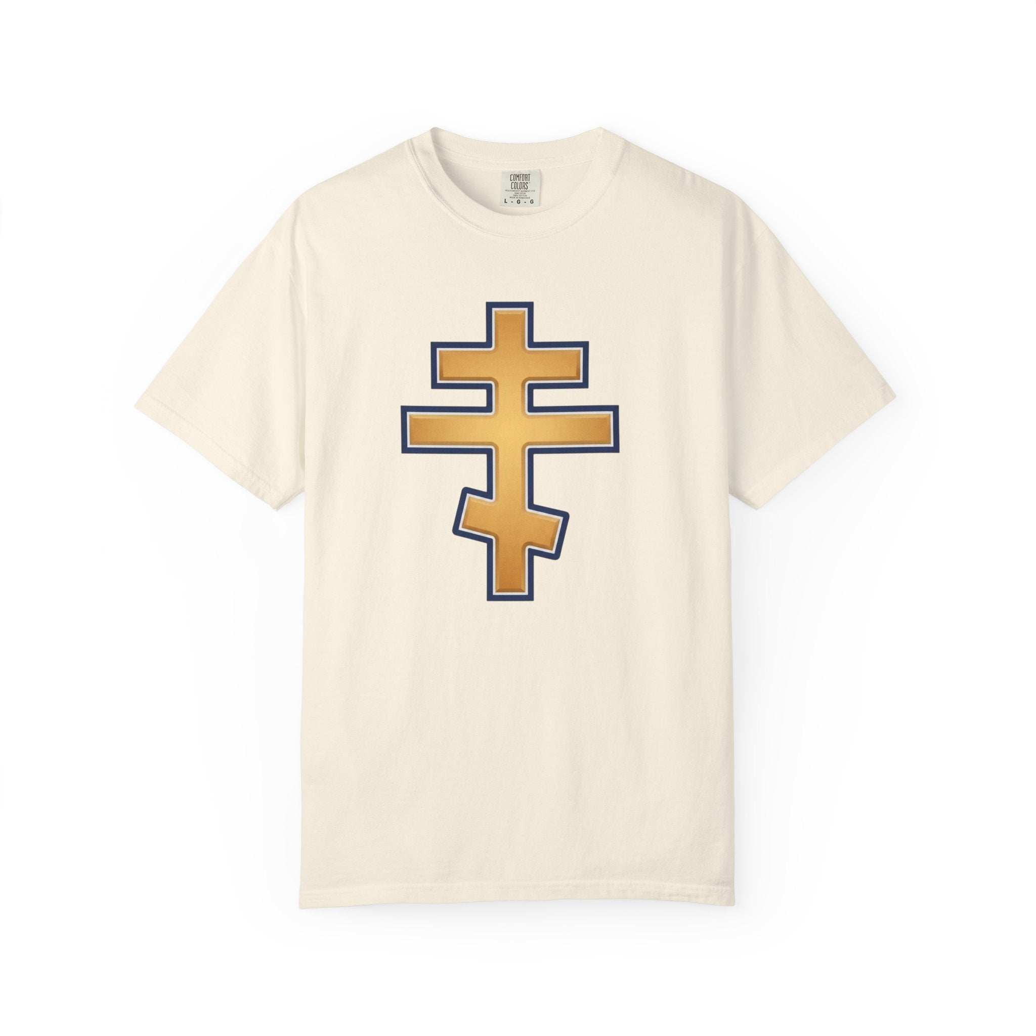 Cypriot Orthodox Cross design on a heavyweight garment-dyed t-shirt
