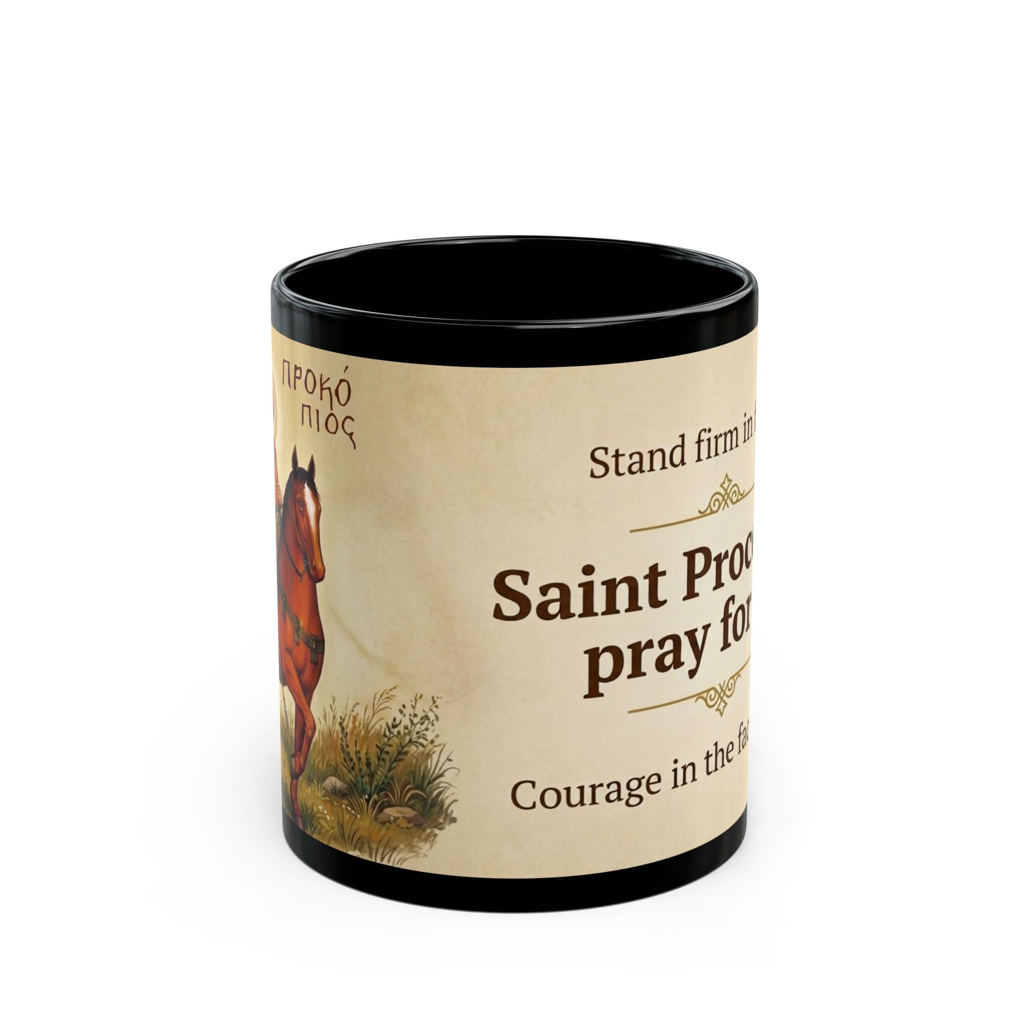 Saint Procopius the Great Martyr Orthodox Christian Black Coffee Mug — Orthodox Christian Mug