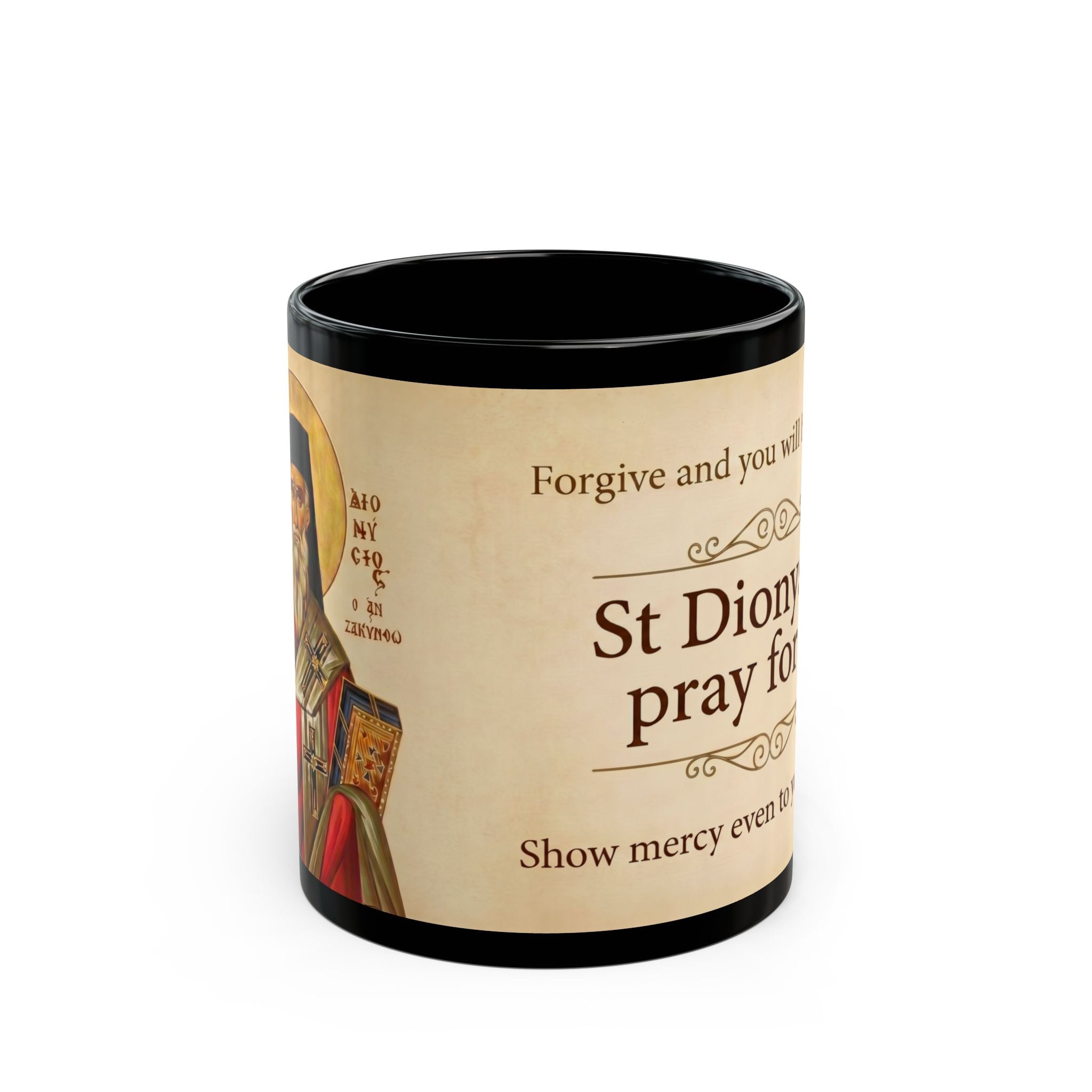 Saint Dionysios of Zakynthos Orthodox Christian Black Coffee Mug — Orthodox Christian Mug