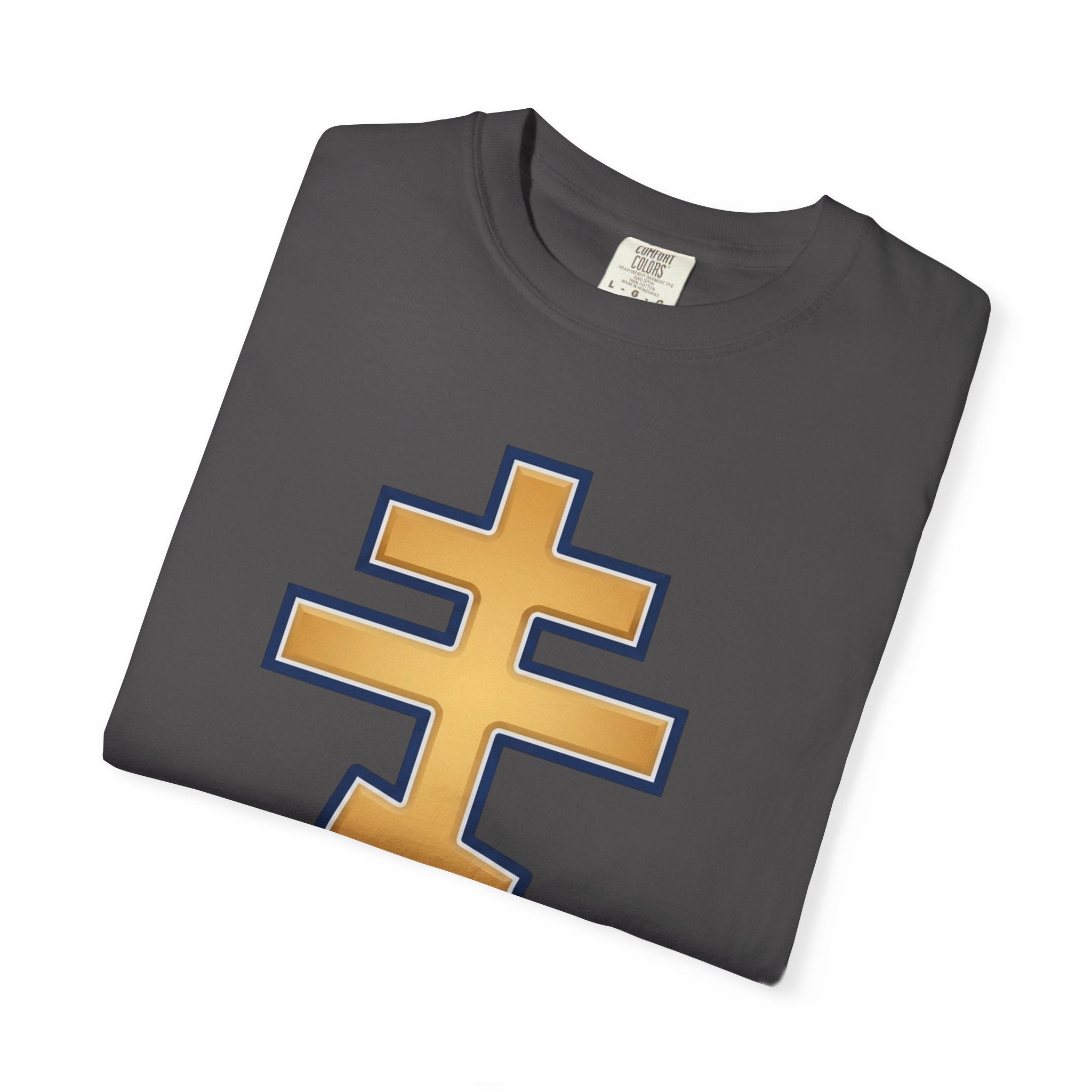 Cypriot Orthodox Cross design on a heavyweight garment-dyed t-shirt
