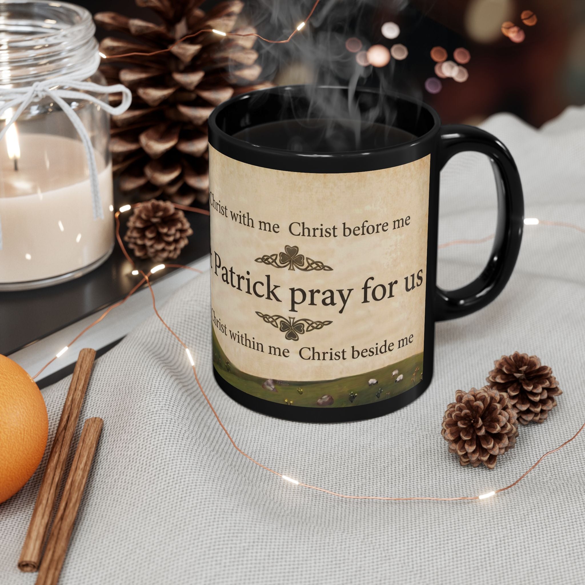 Saint Patrick of Ireland Orthodox Christian Black Coffee Mug — Orthodox Coffee Mug