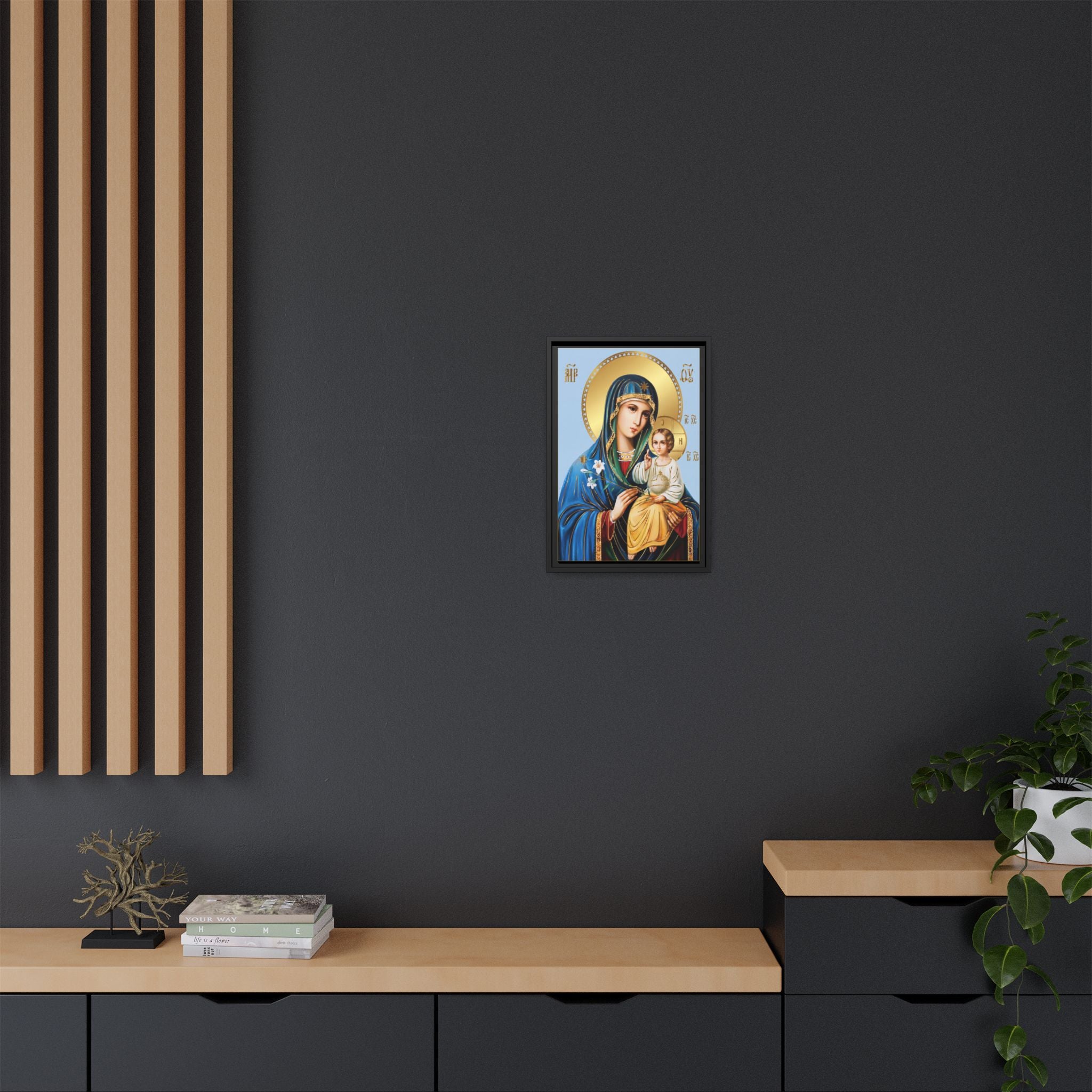 Theotokos Eternal Bloom Framed Canvas Icon