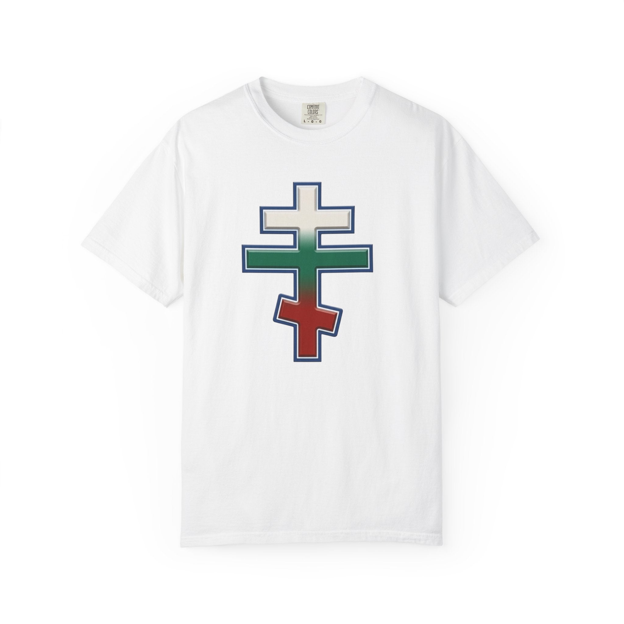 Bulgarian Orthodox Cross design on a heavyweight garment-dyed t-shirt