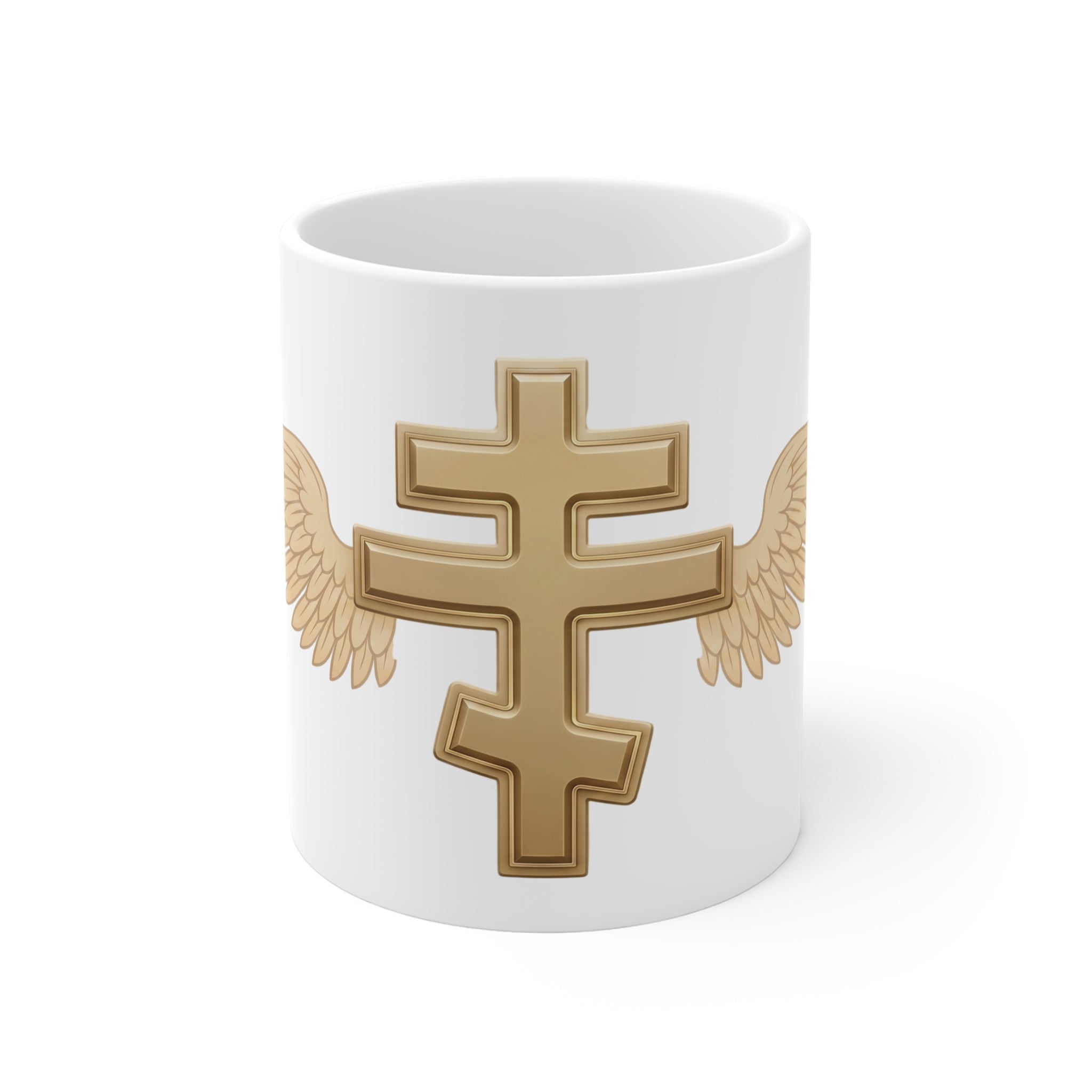 Gold Orthodox Cross Orthodox Christian Coffee Mug — Orthodox Christian Gift