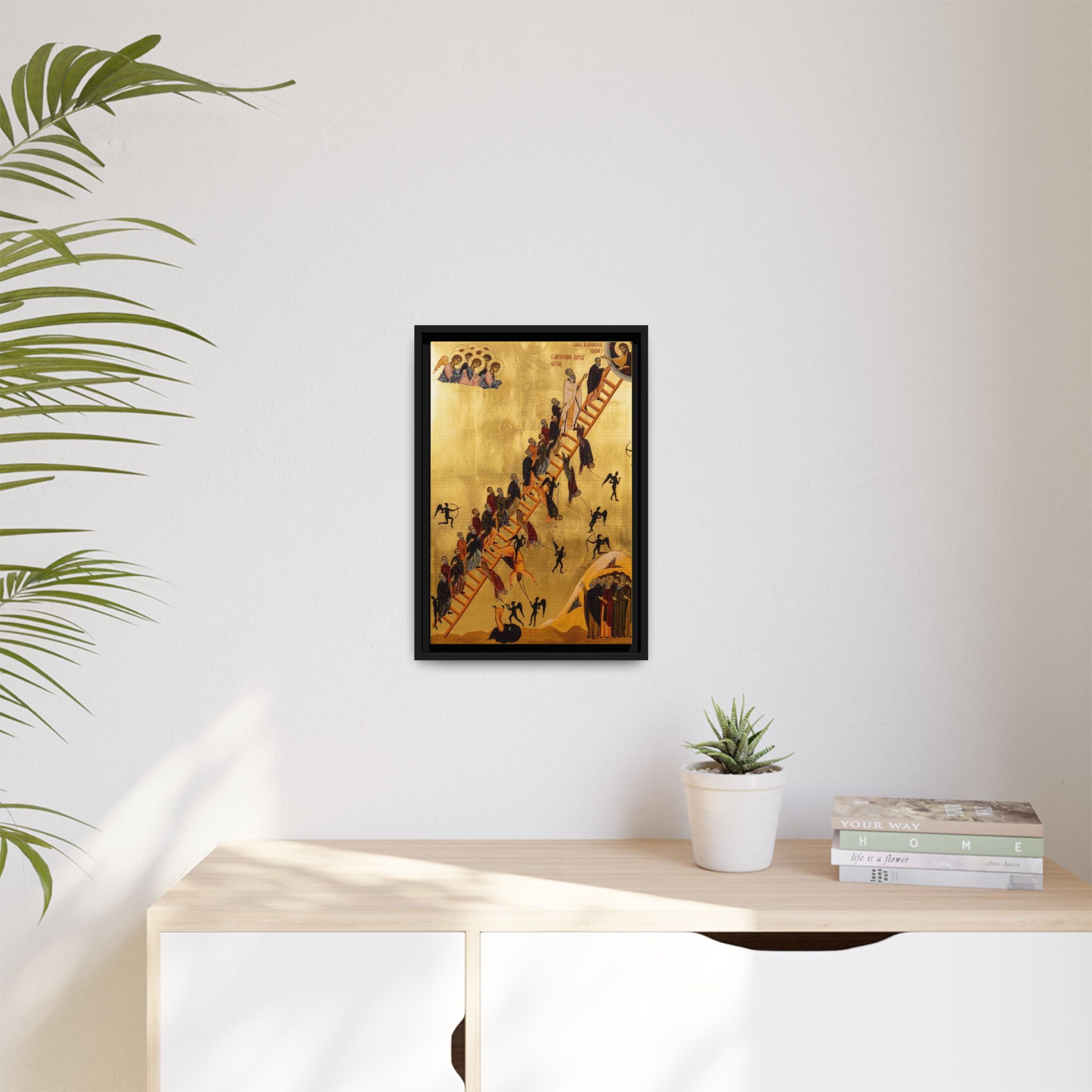 The Ladder of Divine Ascent Framed Canvas Icon