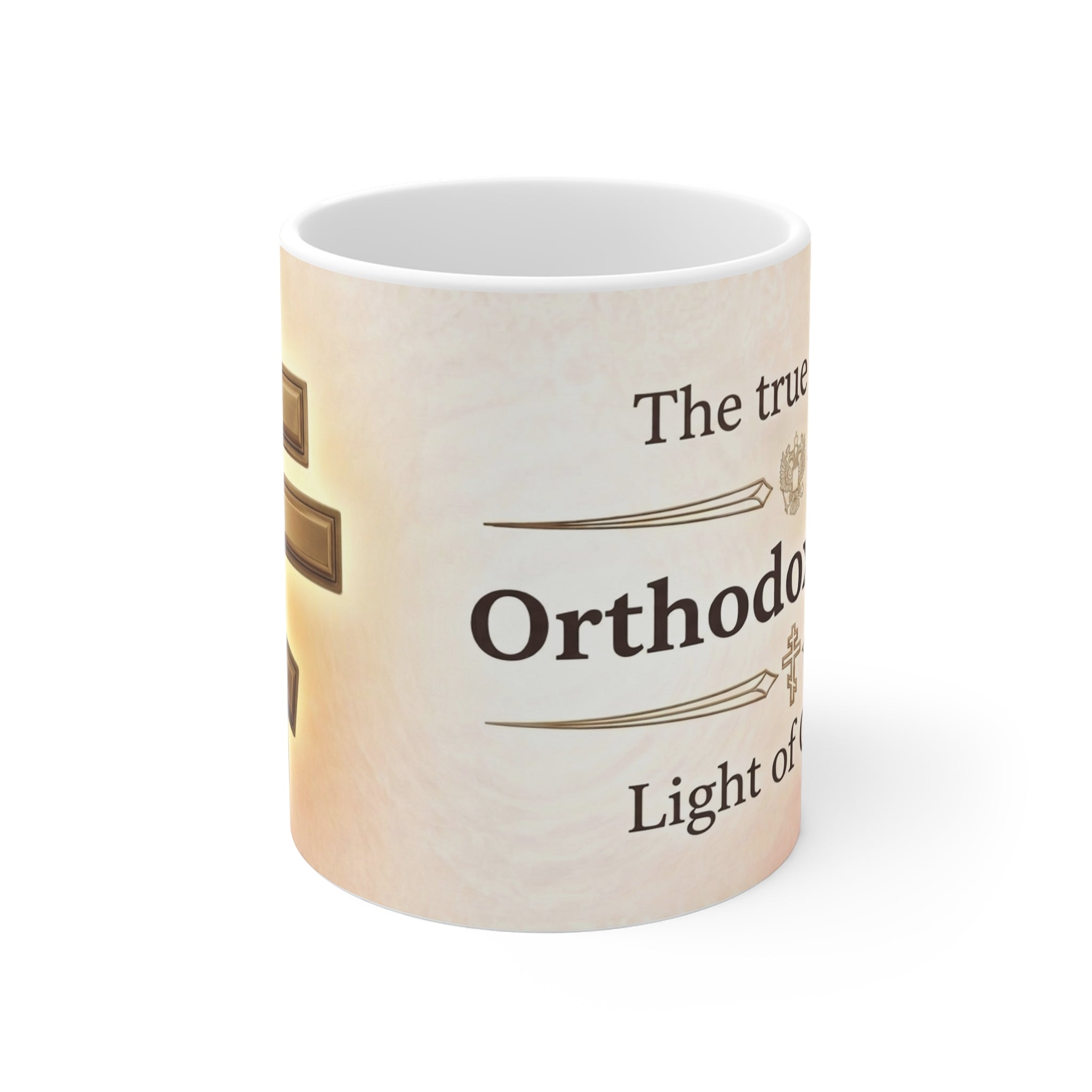 Golden Orthodox Cross Orthodox Christian Coffee Mug — Orthodox Mug Gift
