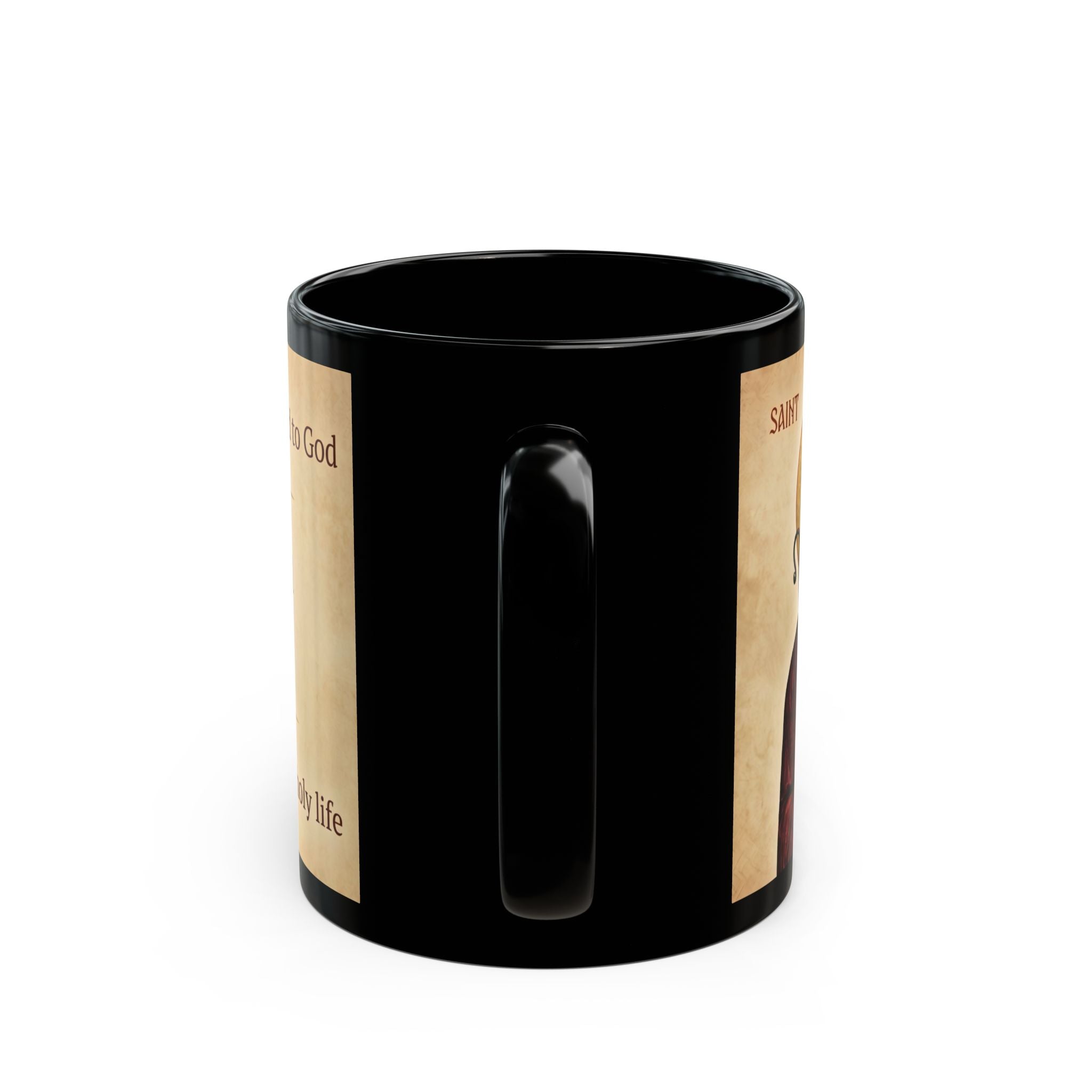 Saint Aidan of Lindisfarne Black Coffee Mug