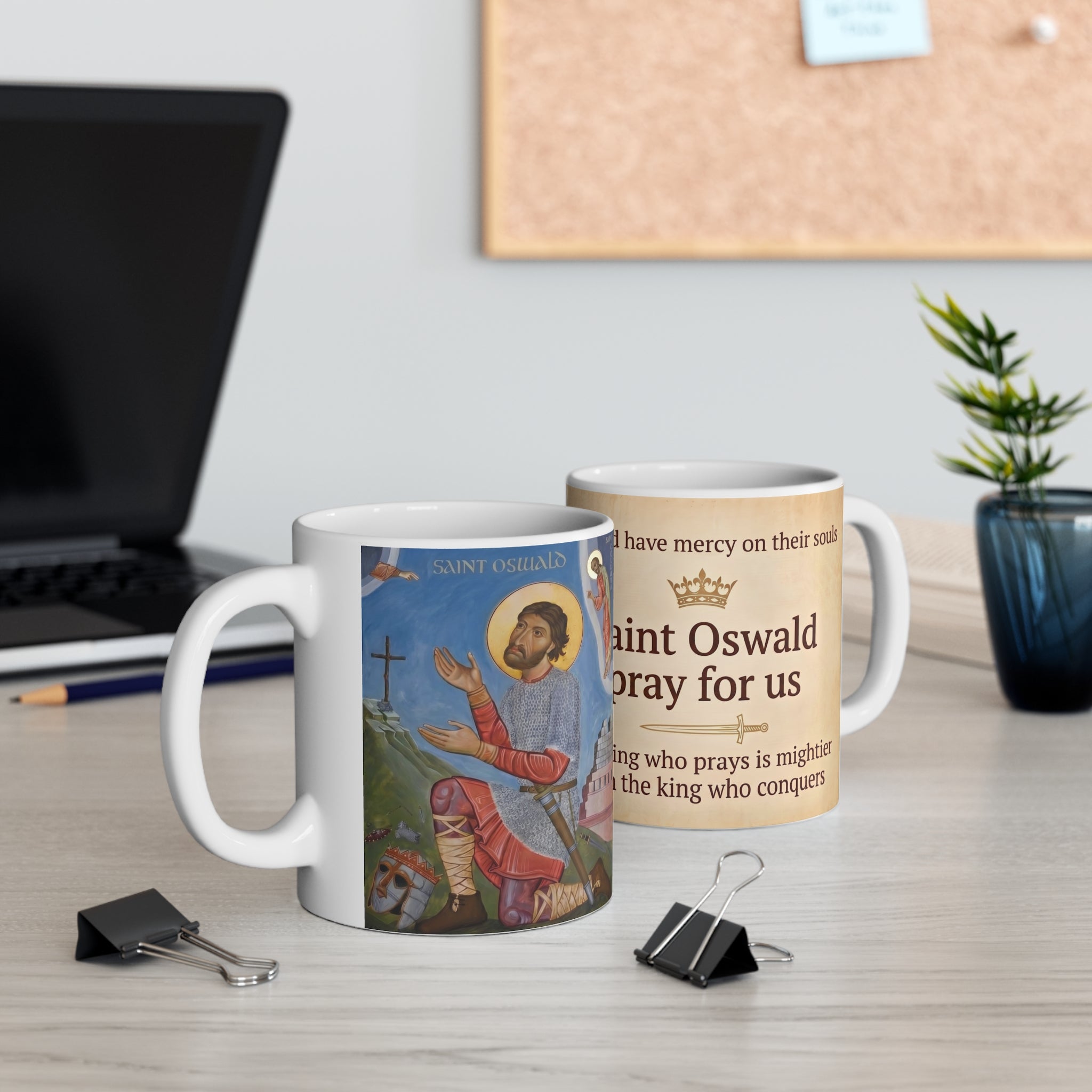 Saint Oswald of Northumbria White Coffee Mug