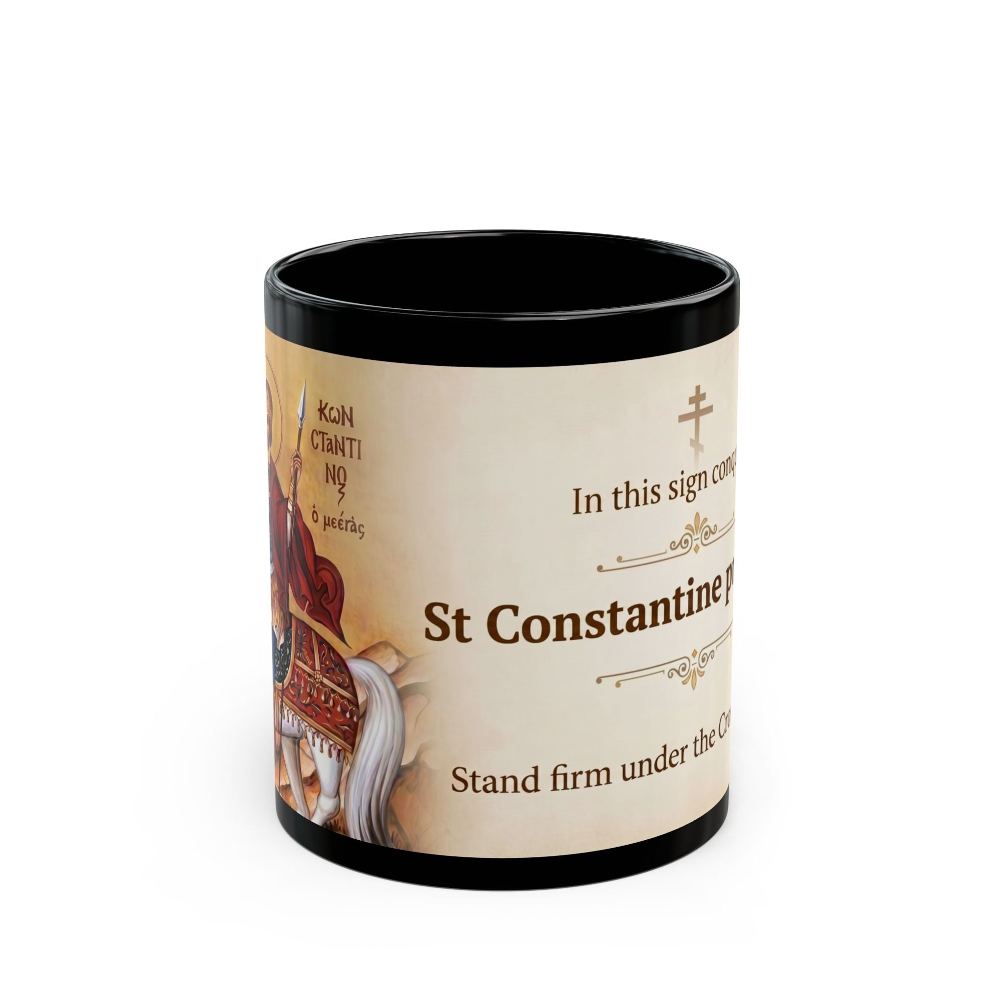 Saint Constantine the Great Orthodox Christian Black Coffee Mug — Orthodox Christian Mug